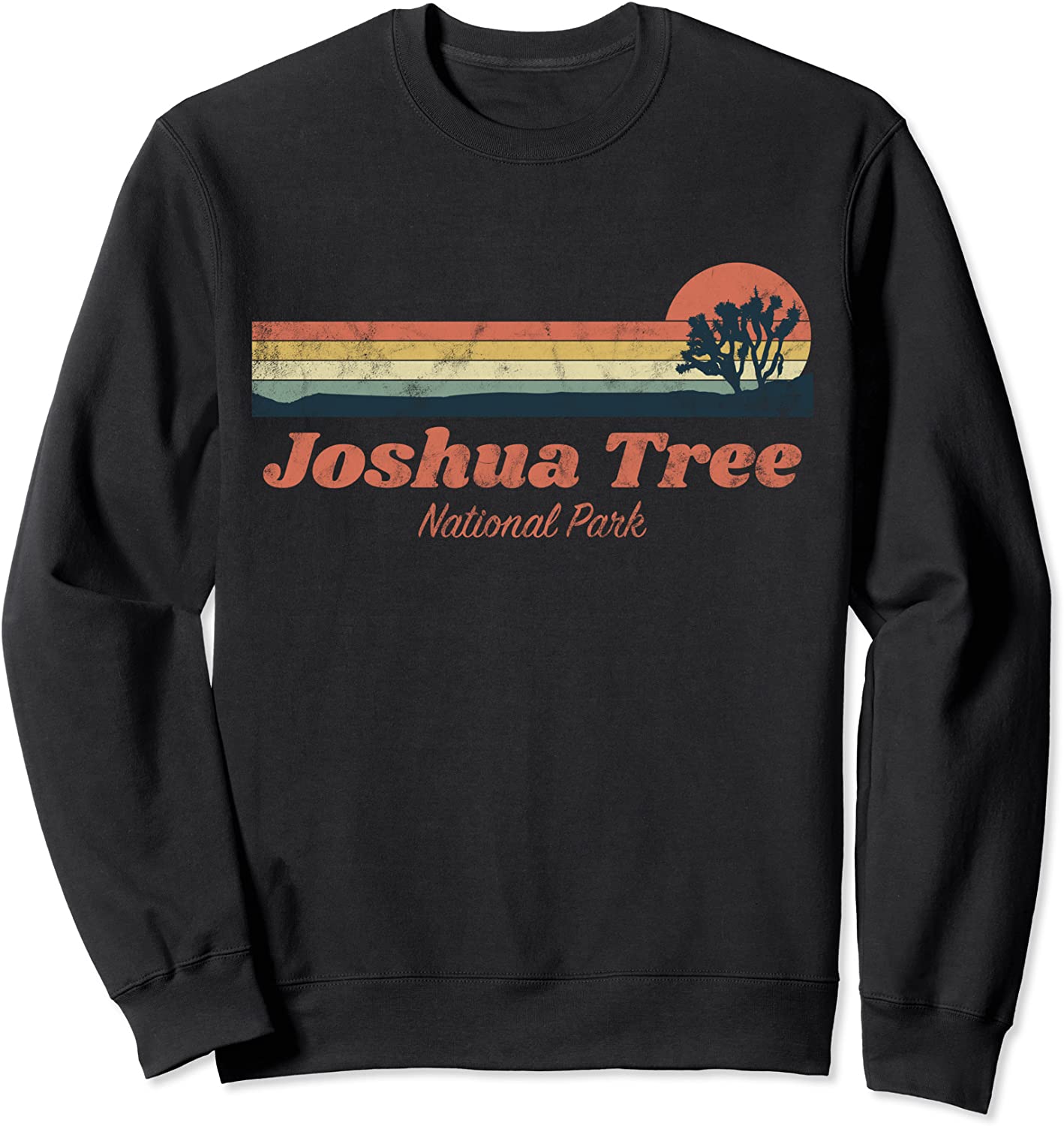 Retro Joshua Tree National Park Vintage Vibe Chest Stripe Sweatshirt