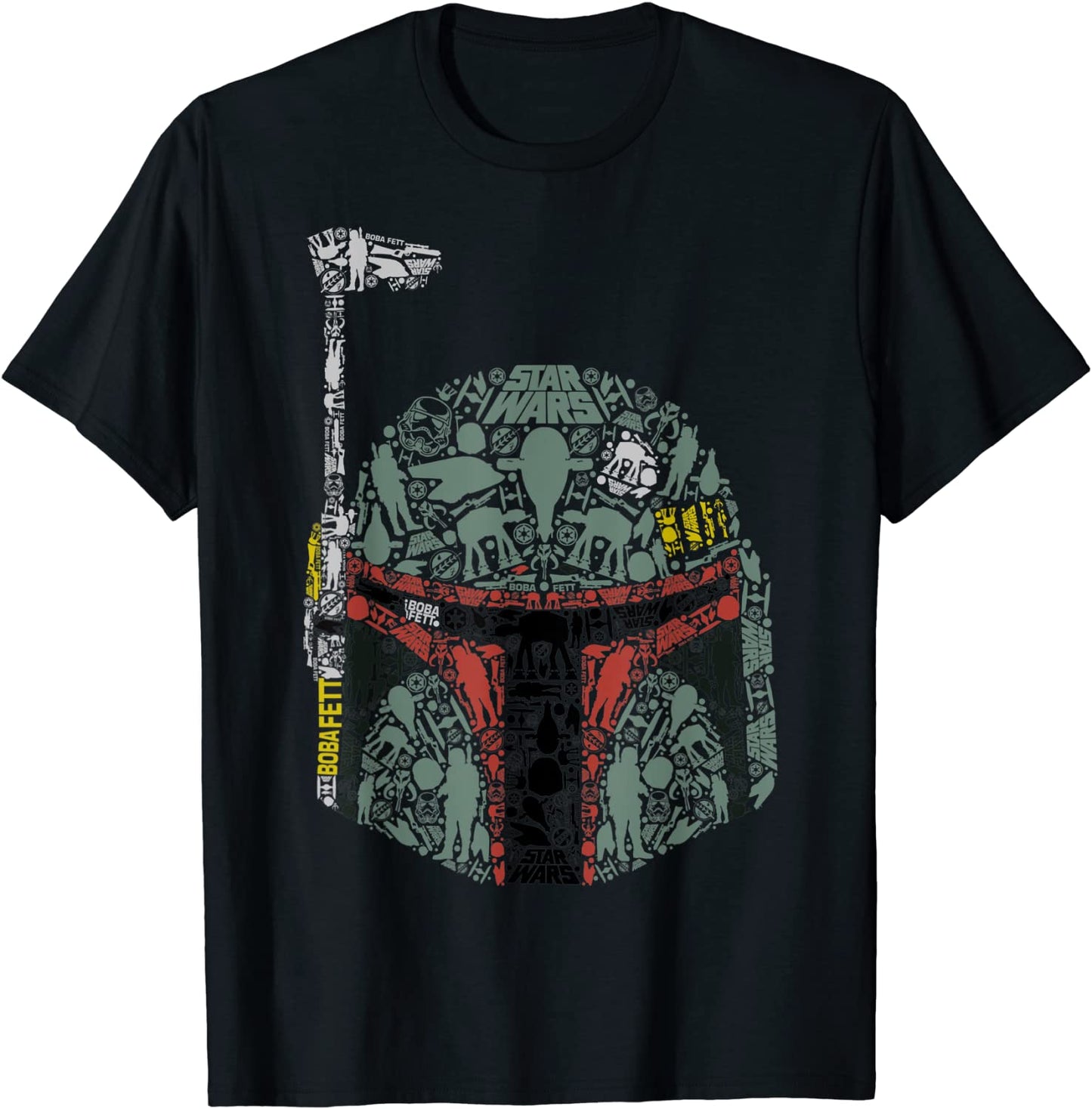 Star Wars Boba Fett Silhouette Helmet Fill Graphic T-Shirt T-Shirt