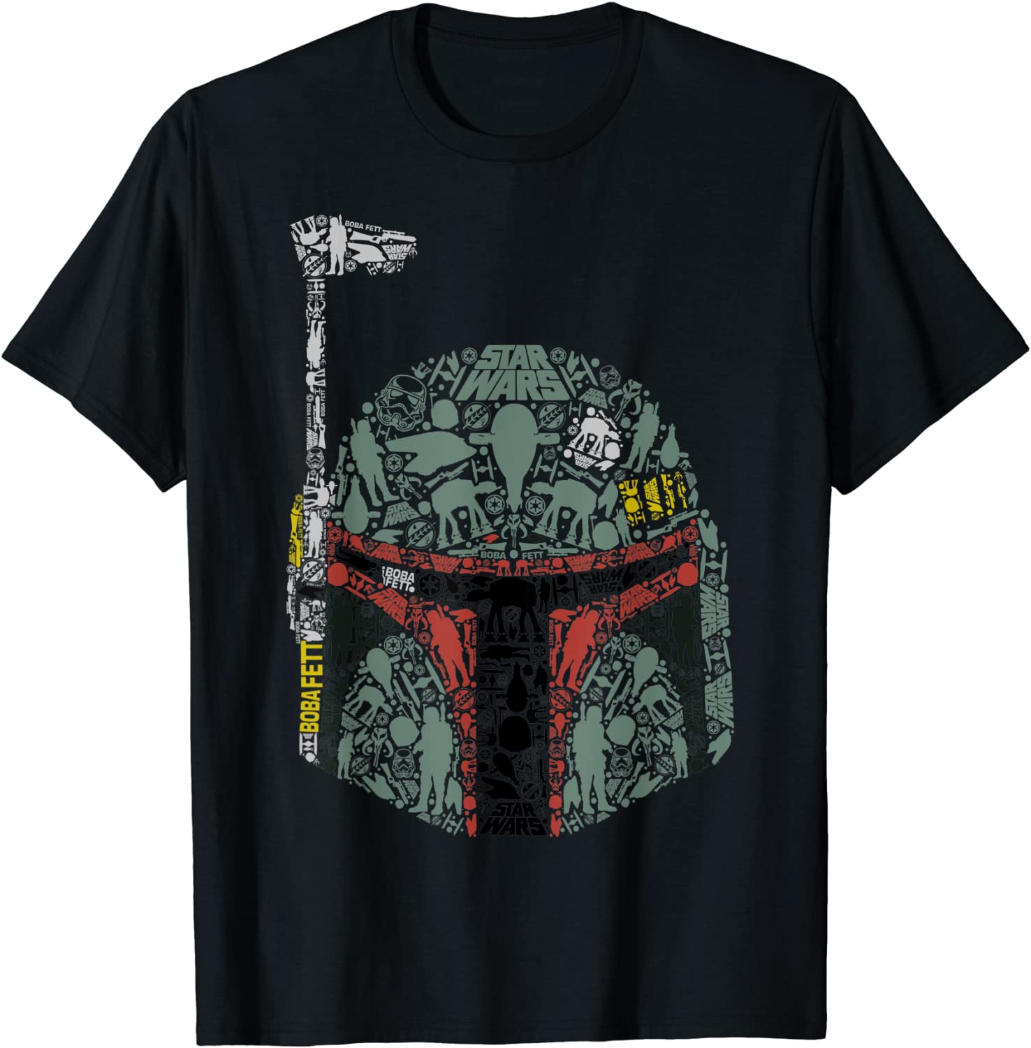 Star Wars Boba Fett Silhouette Helmet Fill Graphic T-Shirt T-Shirt