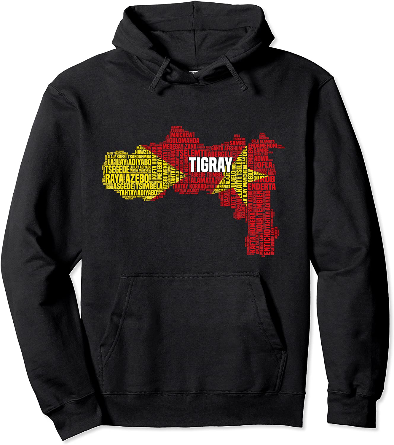Tigray Flag And I Love Tigray Regions Typography Design Pullover Hoodie