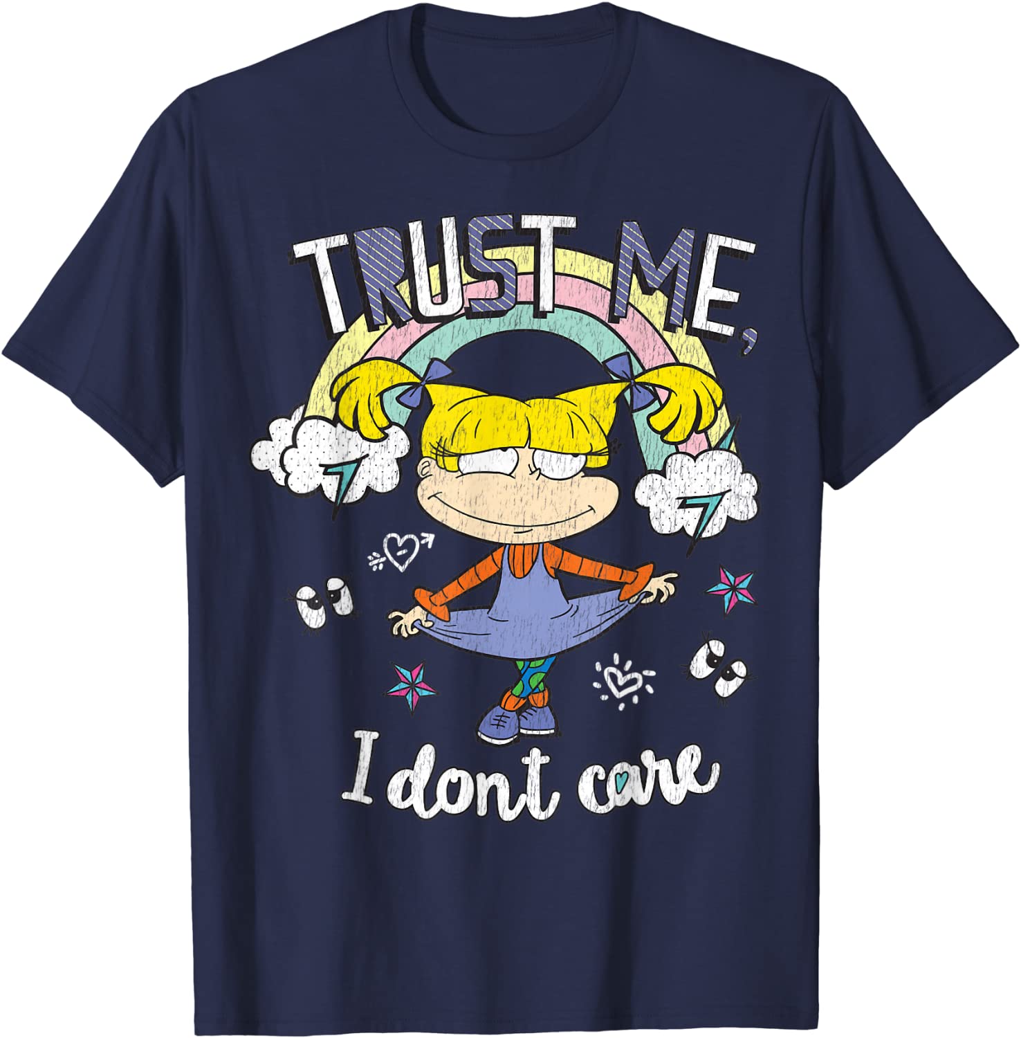 Rugrats Angelica Trust Me Dont Care Rainbow Graphic T-Shirt