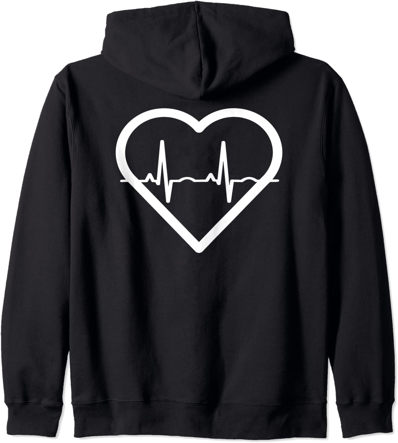 Valentines Day Gift Nurses Heartbeat Hollow Love Heart ECG Hoodie