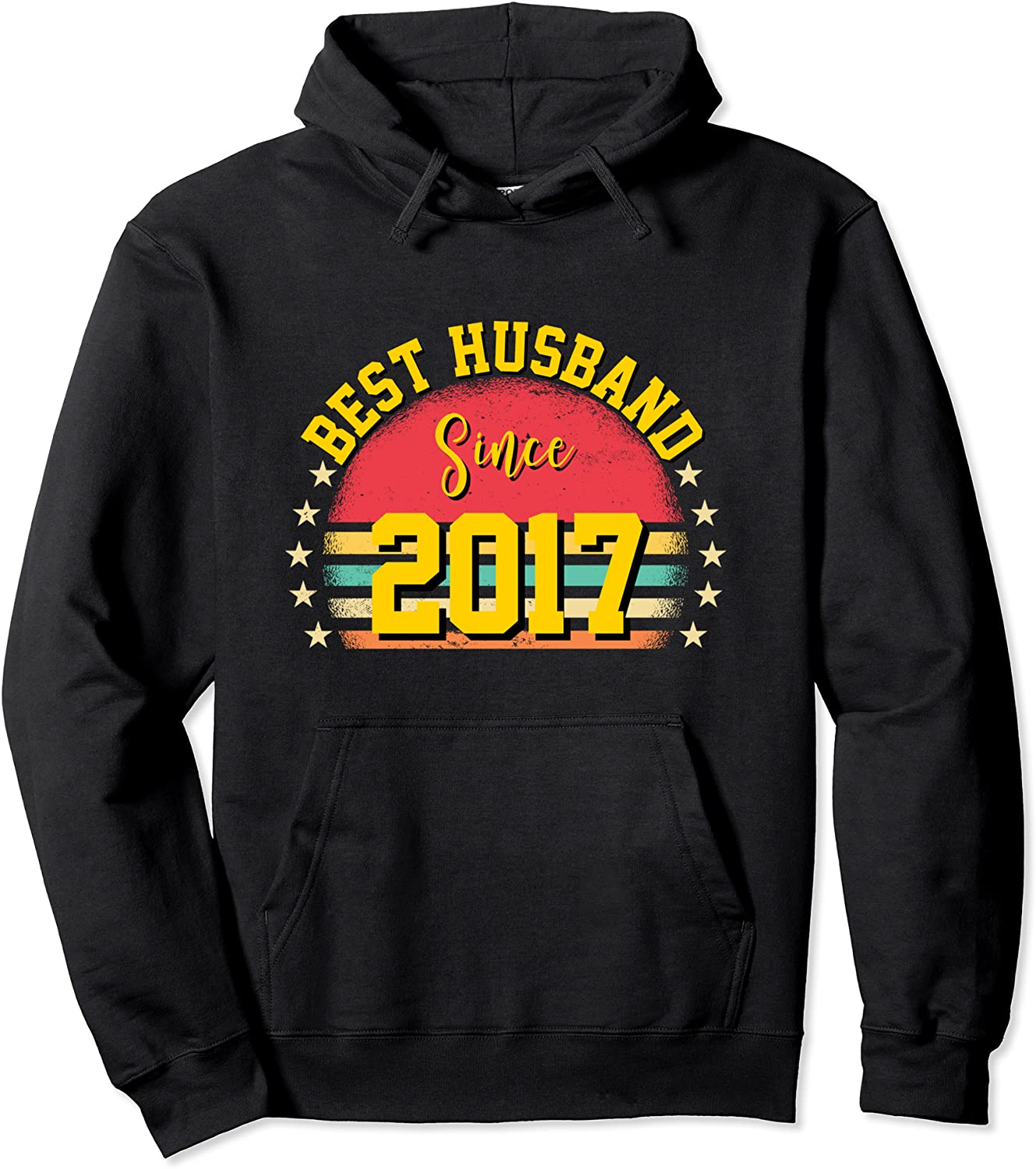 Best Husband Since 2017 Vintage 4th Wedding Anniversary Pullover Hoodie