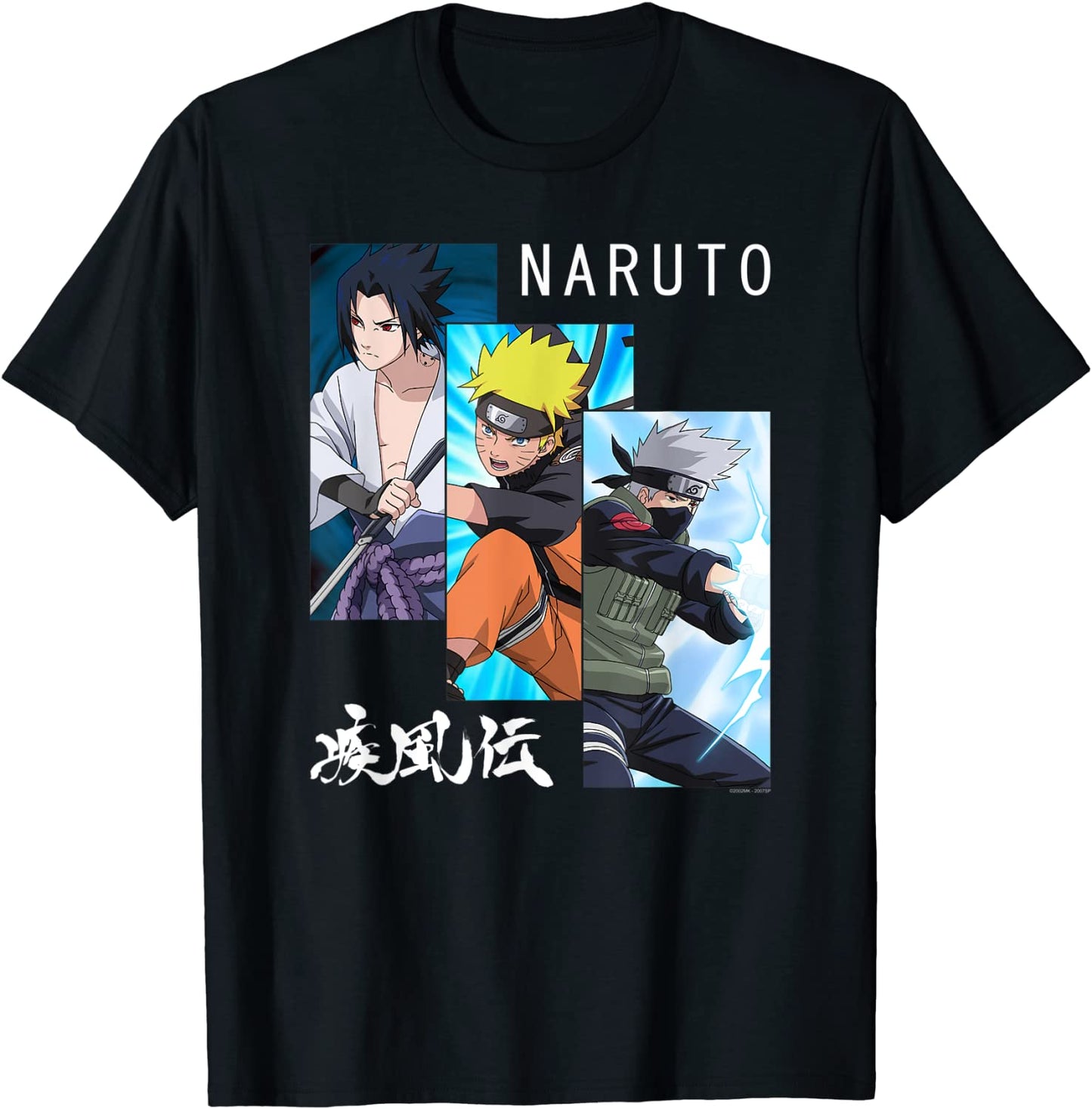 Naruto Shippuden 3 Panels and Kanji T-Shirt