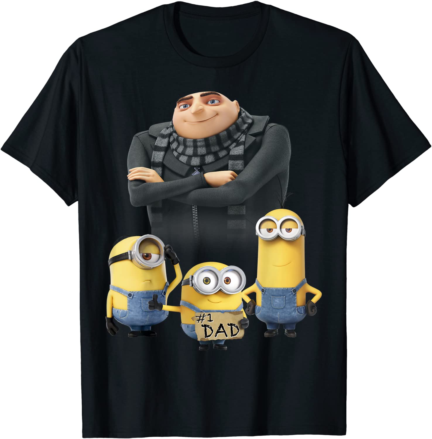 Despicable Me Minions Fathers Day 1 Dad Cardboard Sign T-Shirt