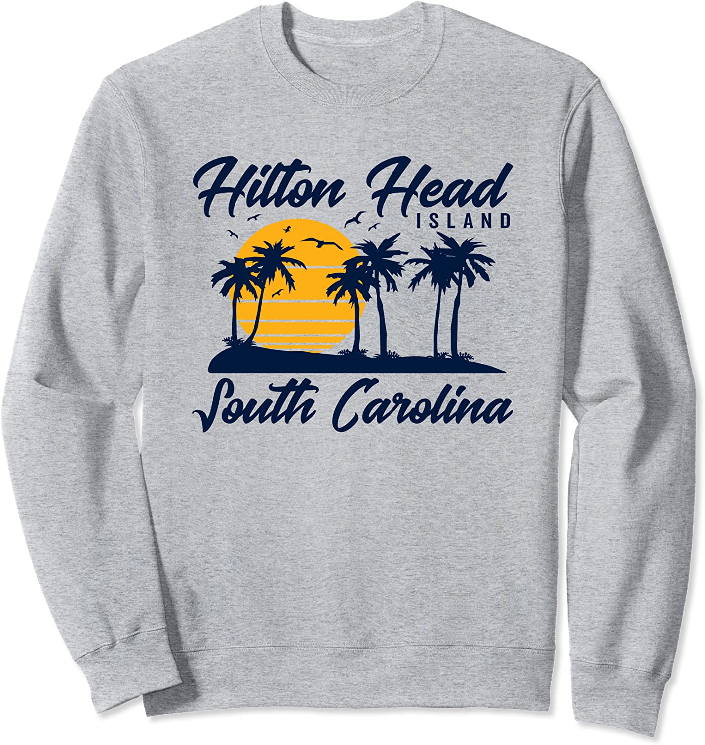 Hilton Head Island South Carolina Vintage Sunset Palm Trees Sweatshirt