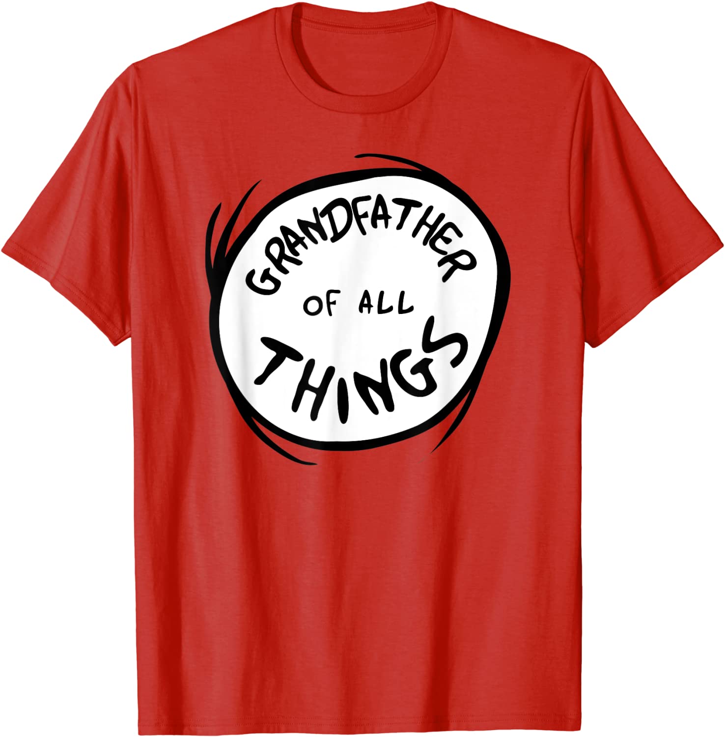 Dr Seuss Grandfather of all Things Emblem RED T-shirt