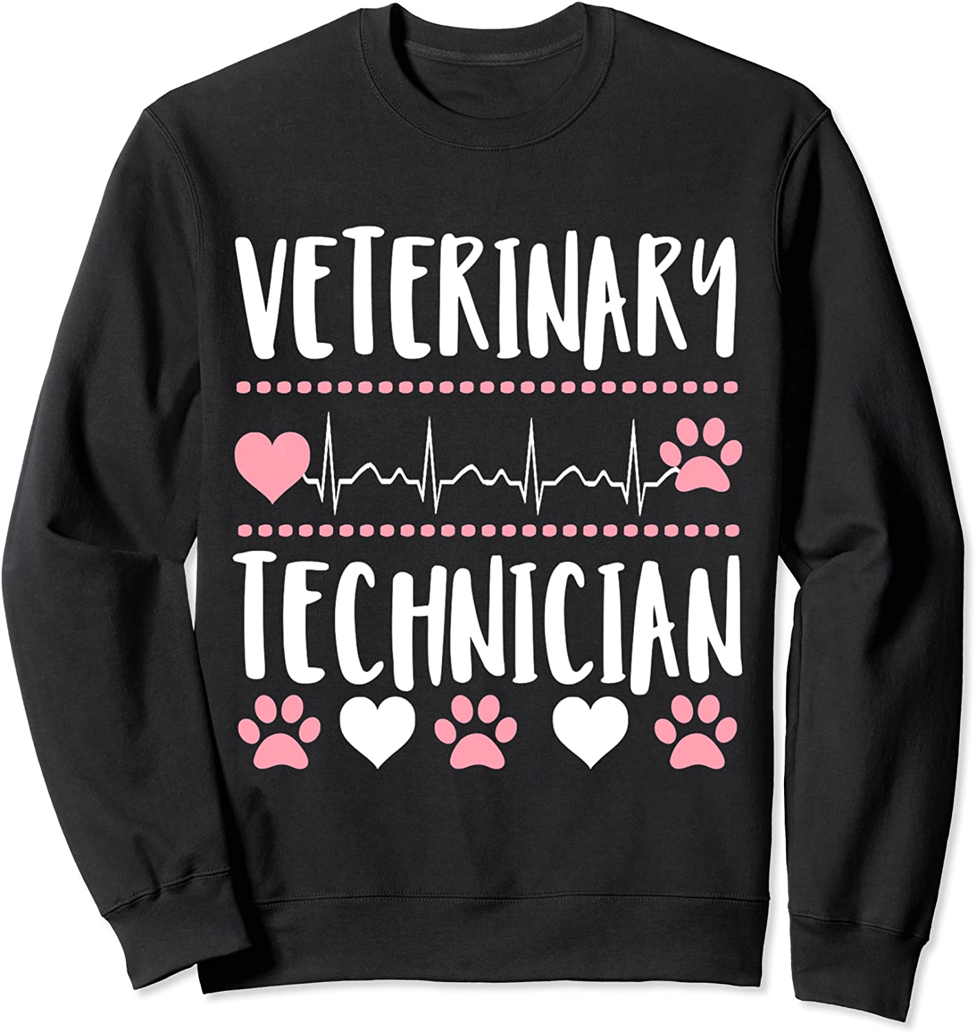 Veterinary technician cute paw print heart vet tech gift tee Sweatshirt