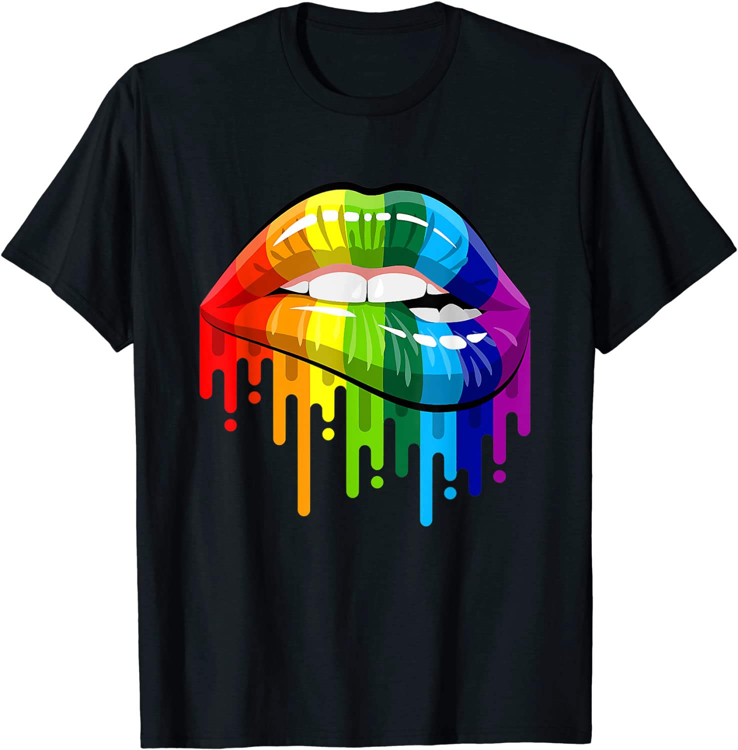 LGBT Rainbow Shirt Lips Pride - Gay Homosexual Lesbian T-Shirt