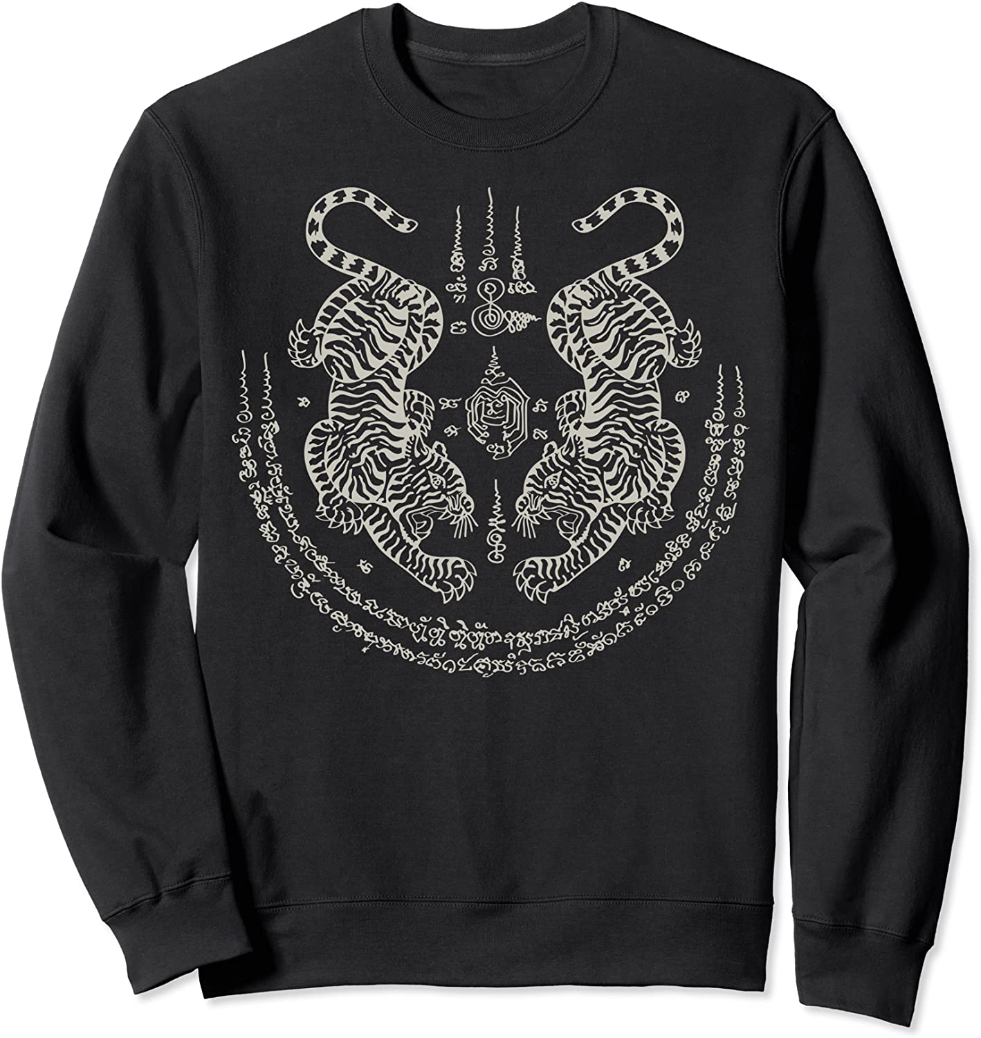 Sak Yant Thai Tattoo Twin Tiger Muay Magical Thailand Gift Sweatshirt