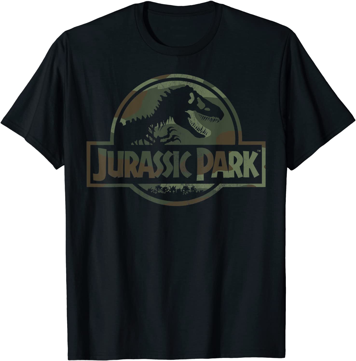 Jurassic Park Camo Fossil Logo GraphicT-Shirt