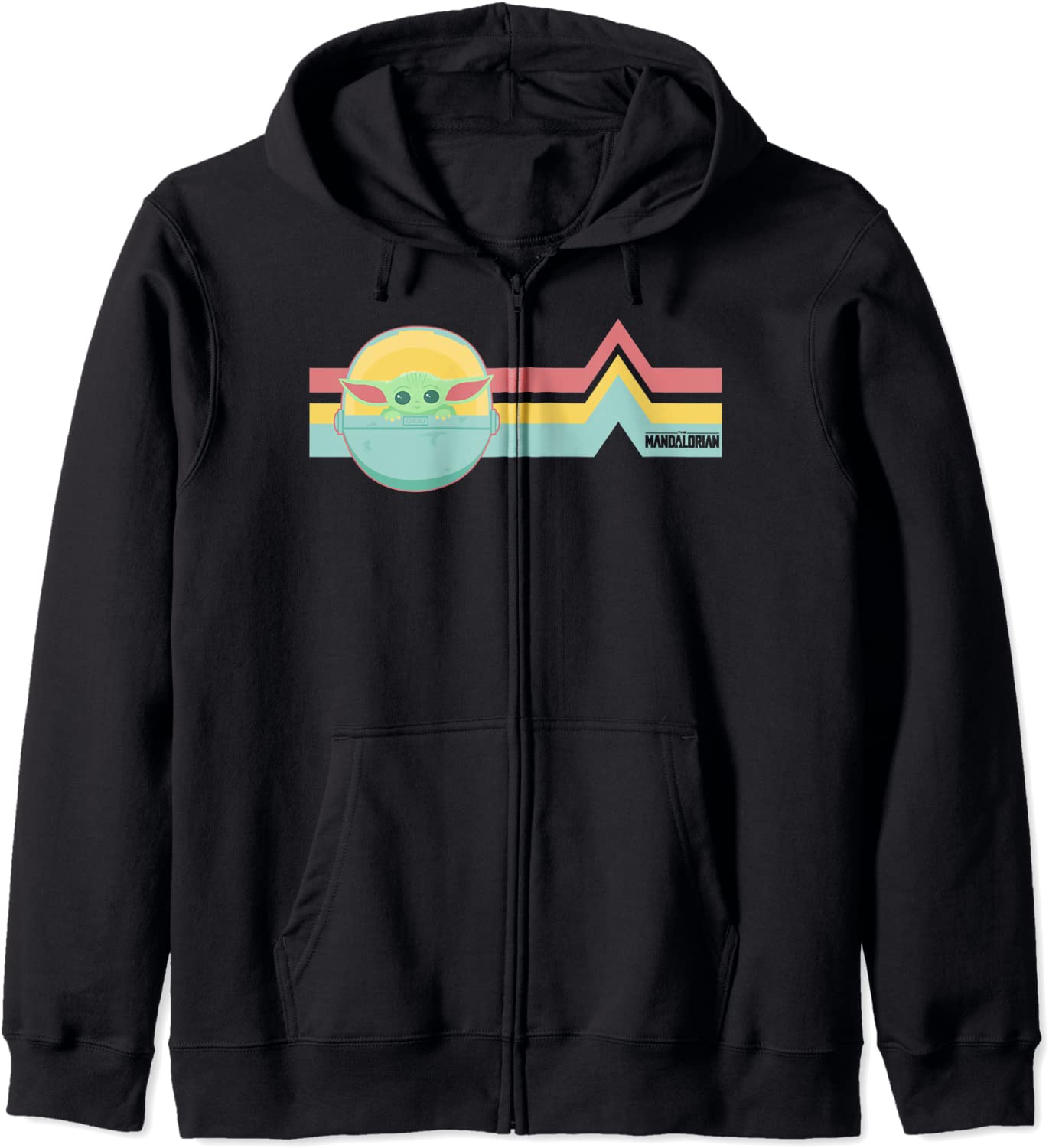 Star Wars The Mandalorian The Child Rainbow Chest Lines Hoodie