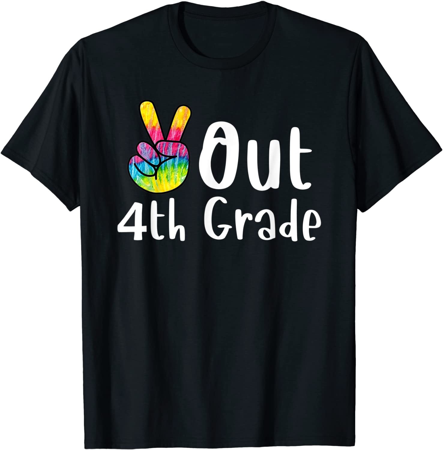 Peace Out 4th Grade Tie Dye Graduation Class Of 2021 Virtual T-Shirt