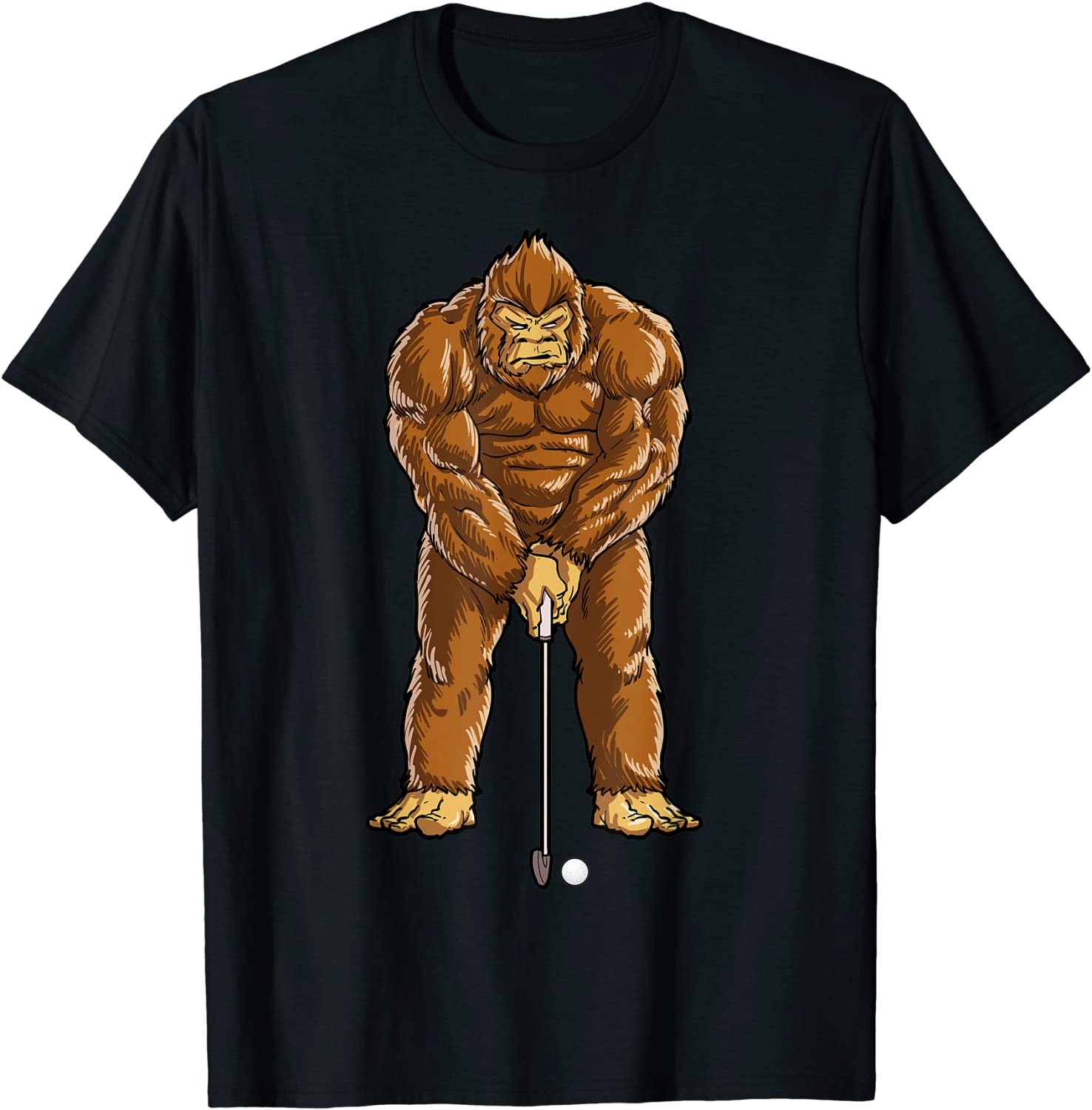Bigfoot Golf Club And Ball Sports Funny Sasquatch Men Women T-Shirt