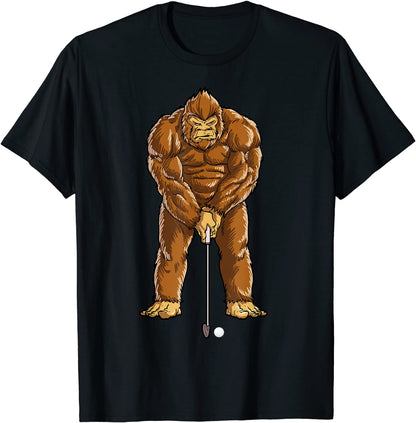 Bigfoot Golf Club And Ball Sports Funny Sasquatch Men Women T-Shirt