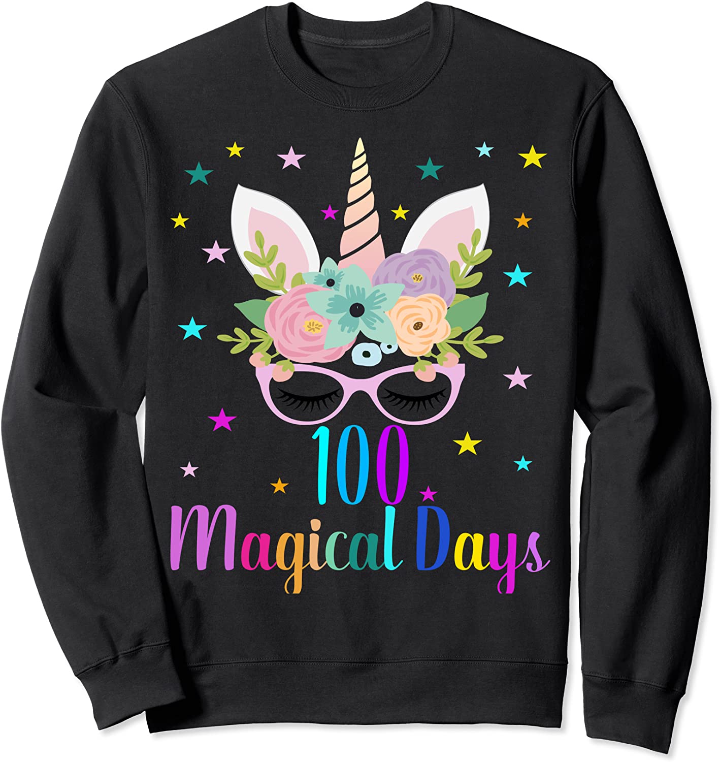 100 Magical Days 100th Day of School Girl Unicorn Costume Sweatshirt