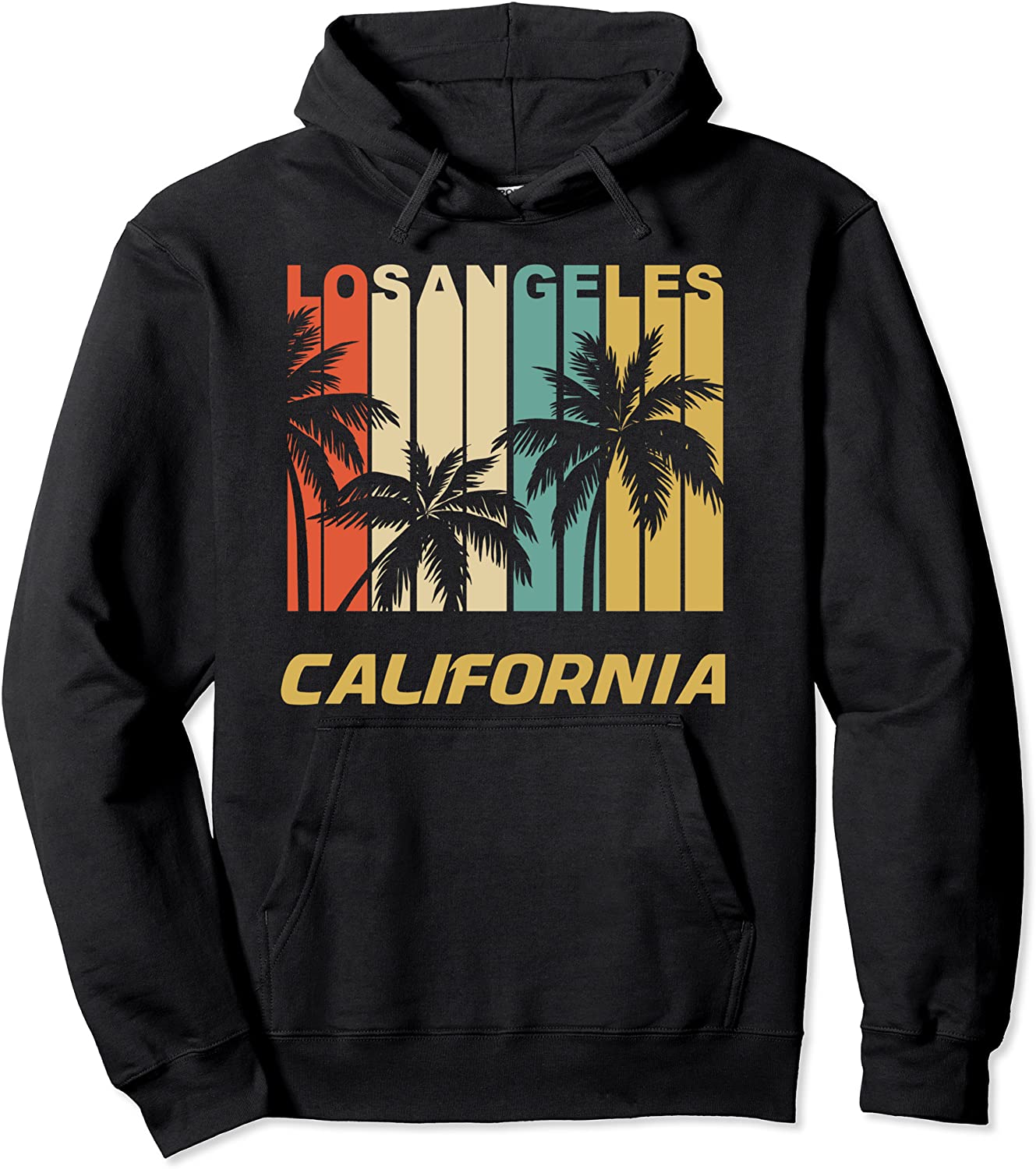 Retro Los Angeles California Palm Trees Vacation Pullover Hoodie