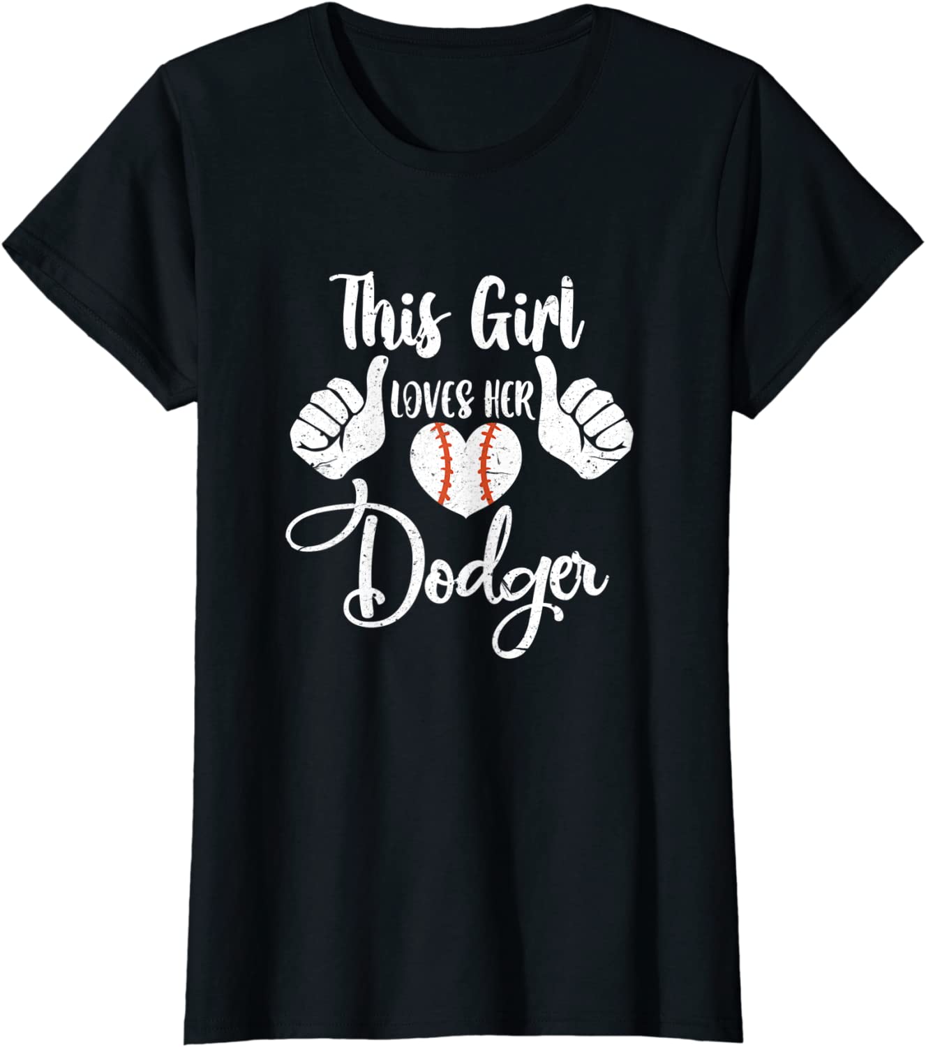 Womens This girls loves her Dodger Baseball Sport Casual design T-Shirt
