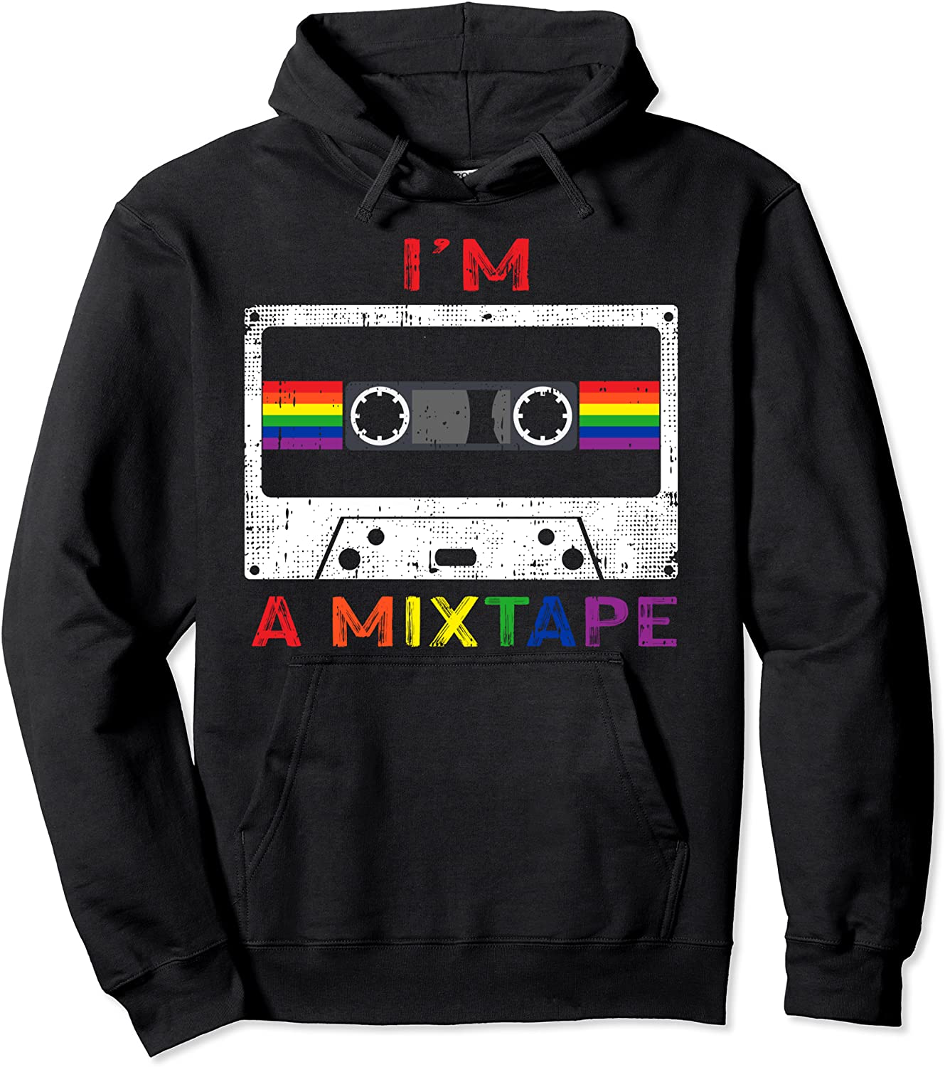 Im A Mixtape Gay Pride Rainbow Flag LGBTQ Retro LGBT Gift Pullover Hoodie