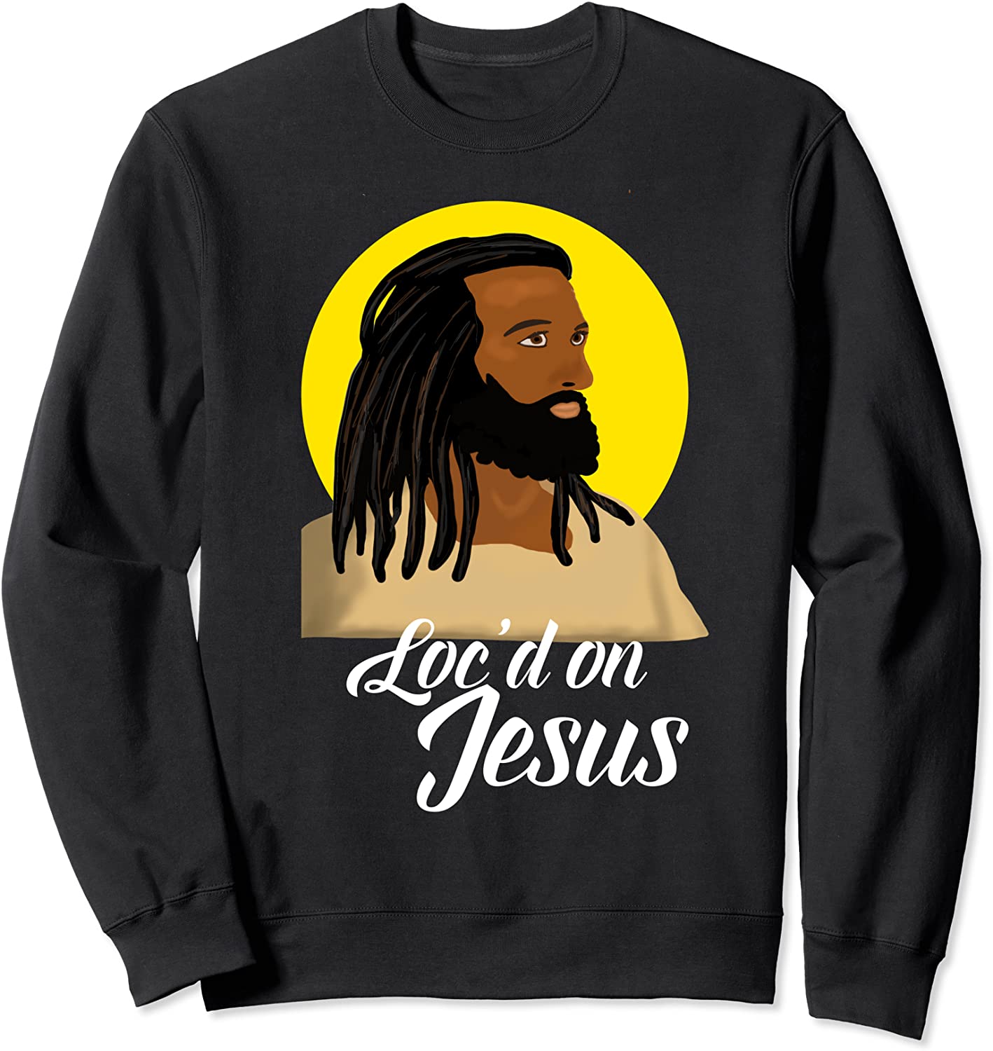 Black Jesus With Locs African American Christian Christmas Sweatshirt