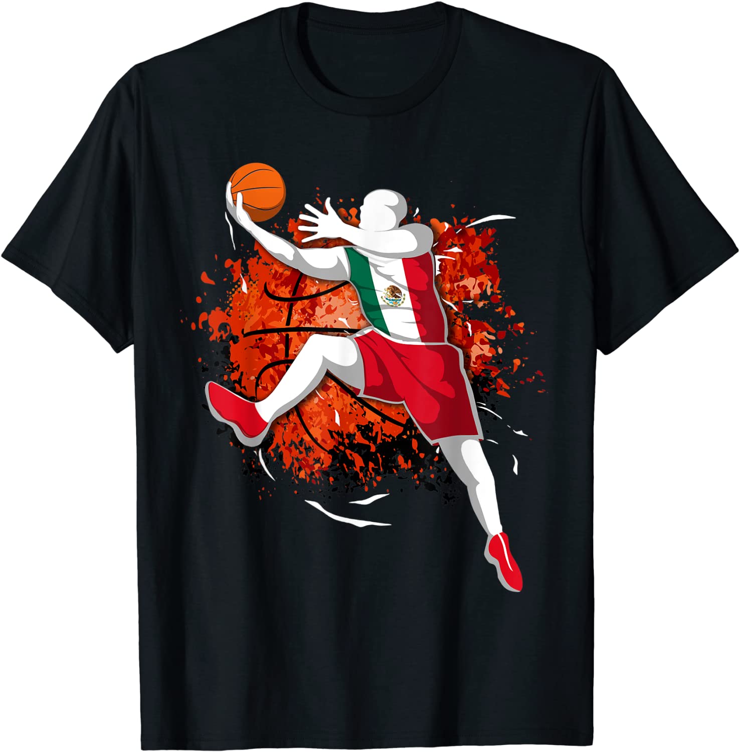 Proud Mexico Basketball Lovers Mexican National Flag Sport T-Shirt