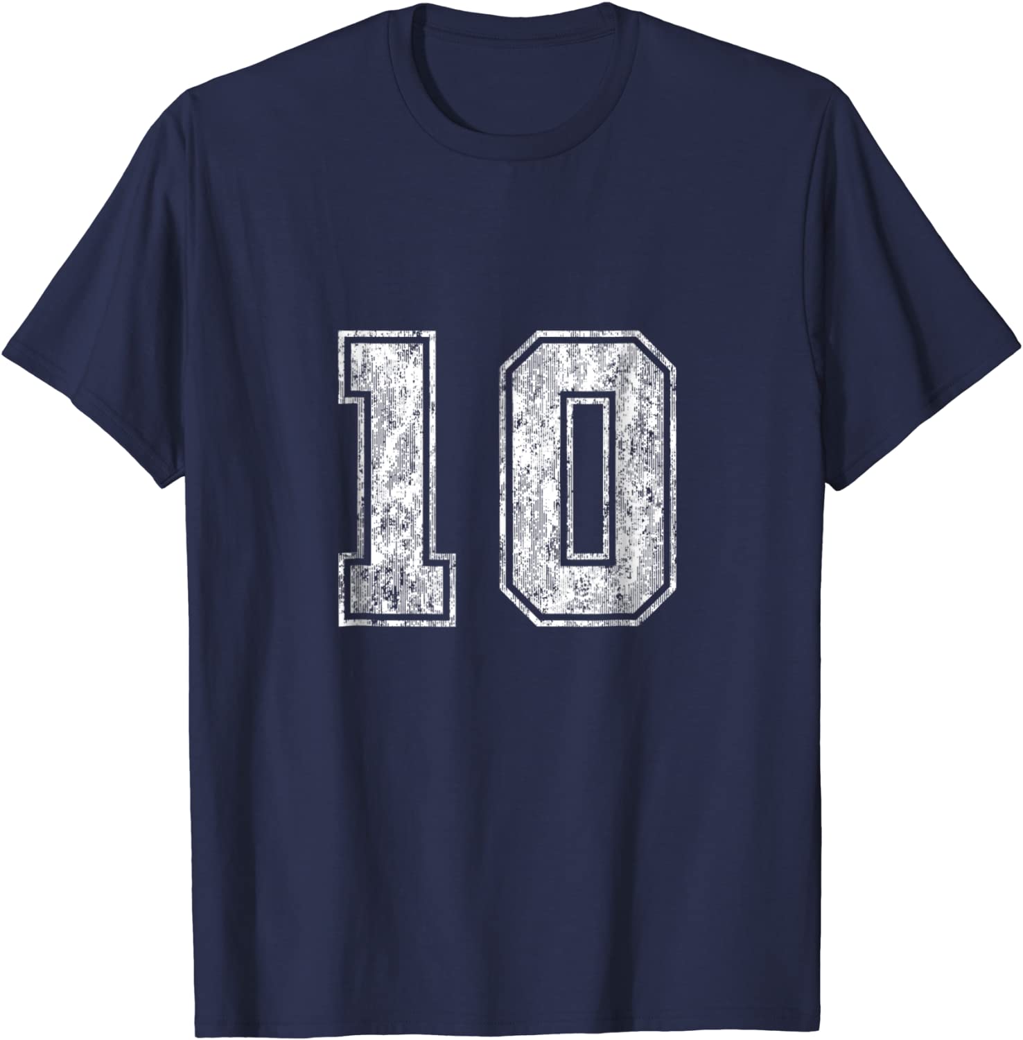 Number 10 T-Shirt Vintage Ten Tee Sports Design