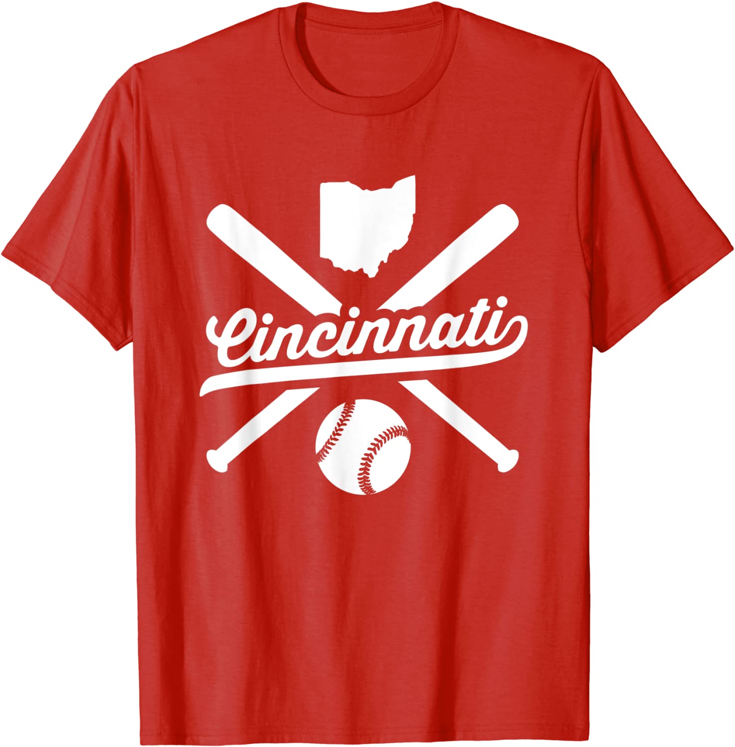 Cincinnati Baseball Vintage Ohio Pride Red Love City T-Shirt