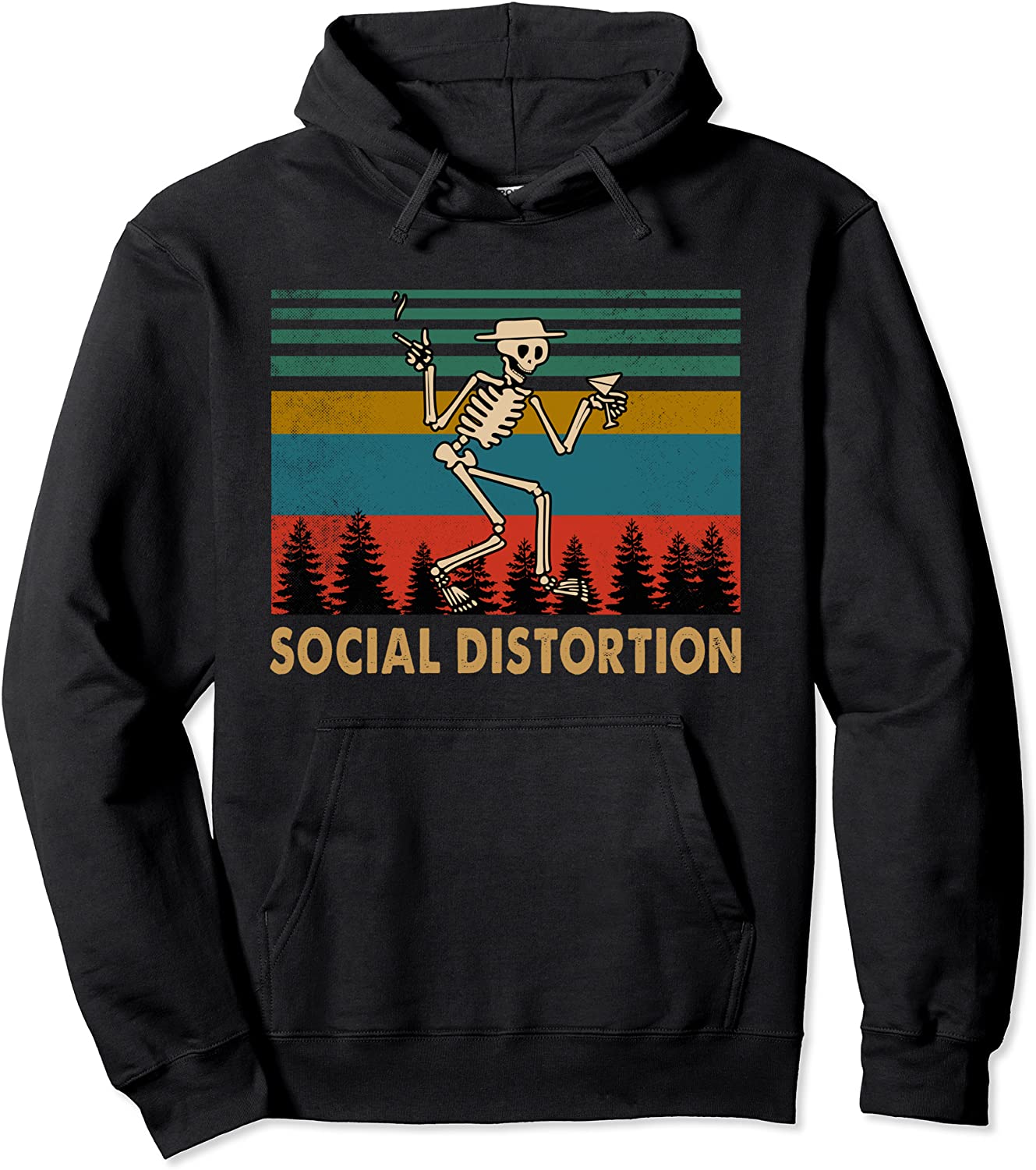 Graphic Social Arts Distortion Band Music Est1979 Holiday Pullover Hoodie
