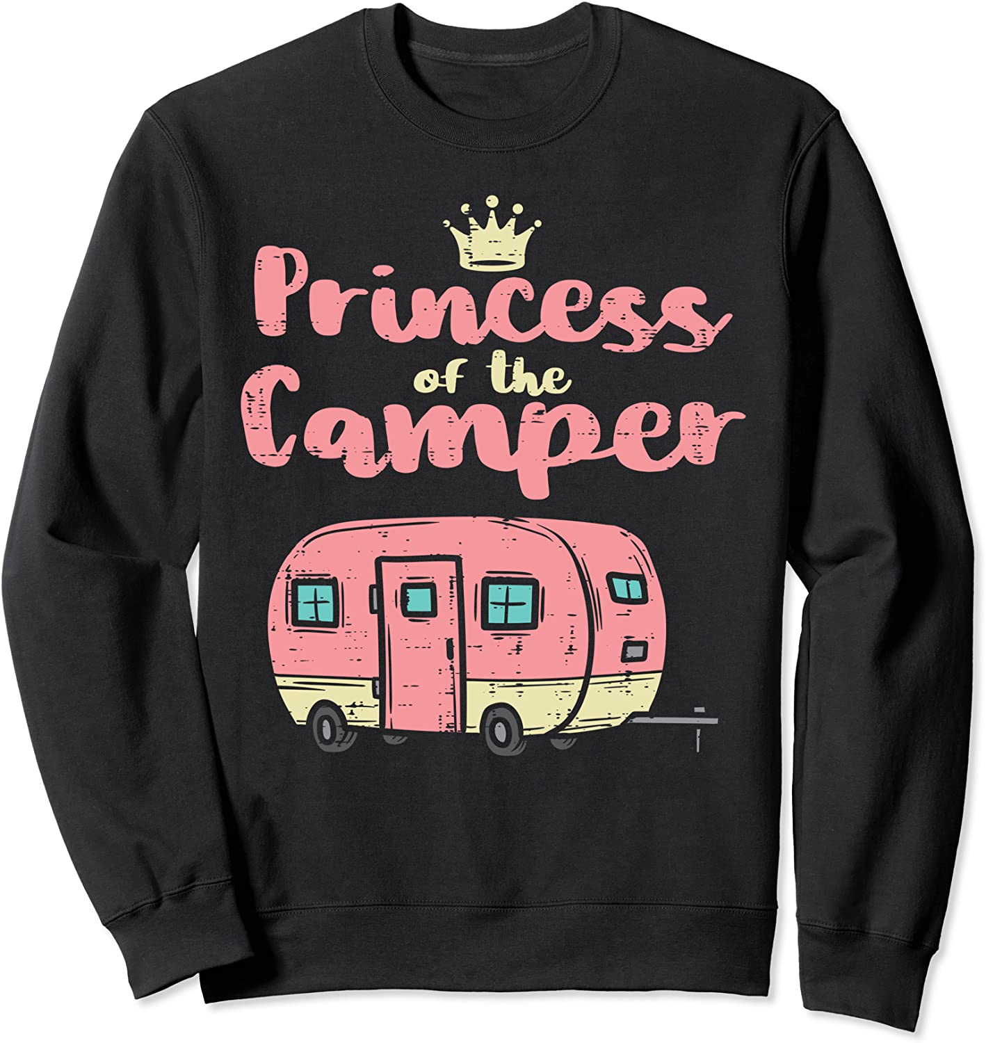 Princess Of Camper Cute Camping Van Trailer RV Kids Girls Sweatshirt
