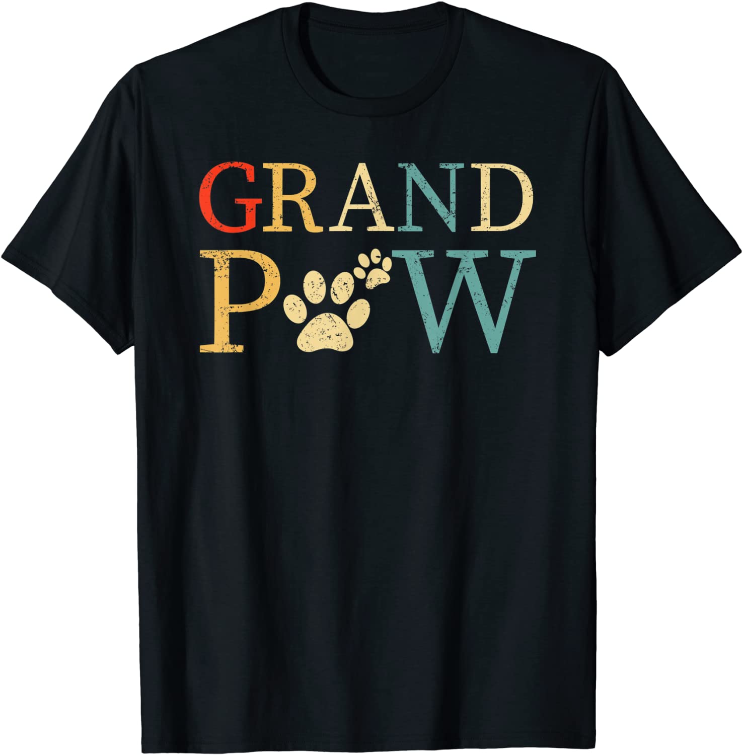 Mens Grandpaw Dog Funny Best Dog lover paw Papaw Grandparents T-Shirt