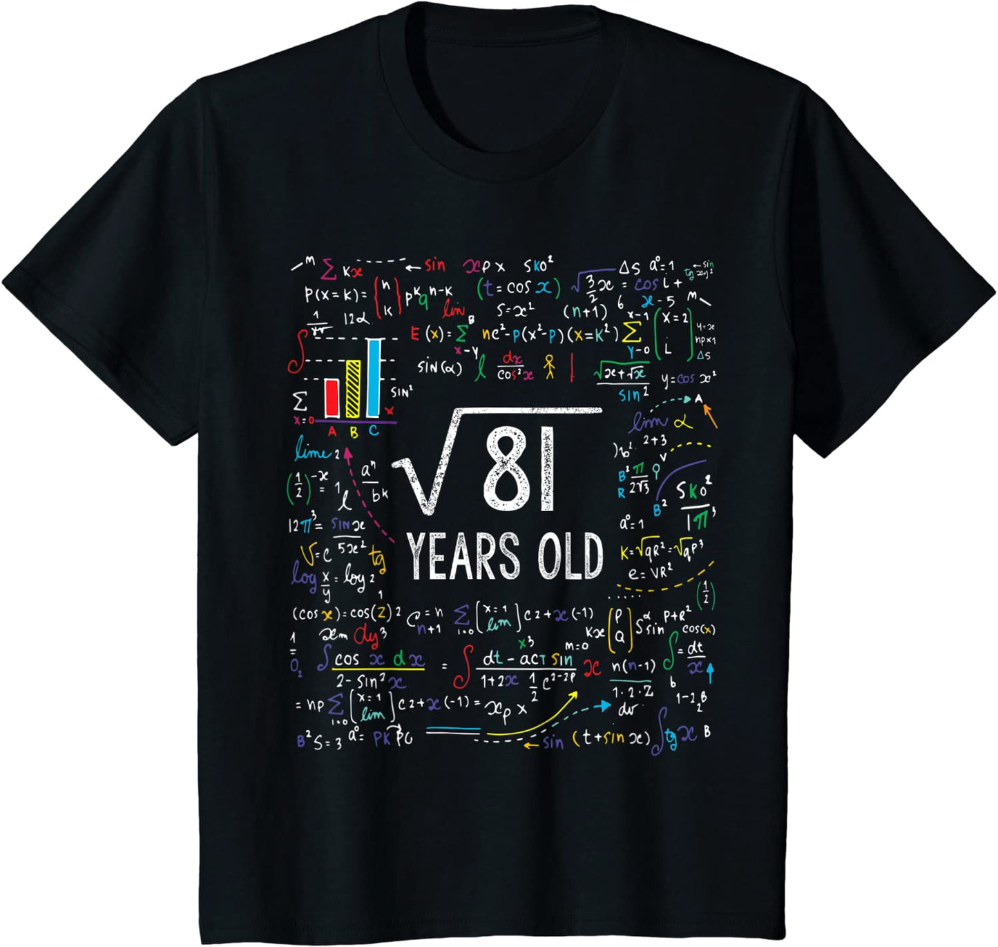 Kids Square Root Of 81 9th Birthday 9 Year Old Gifts Math Bday T-Shirt