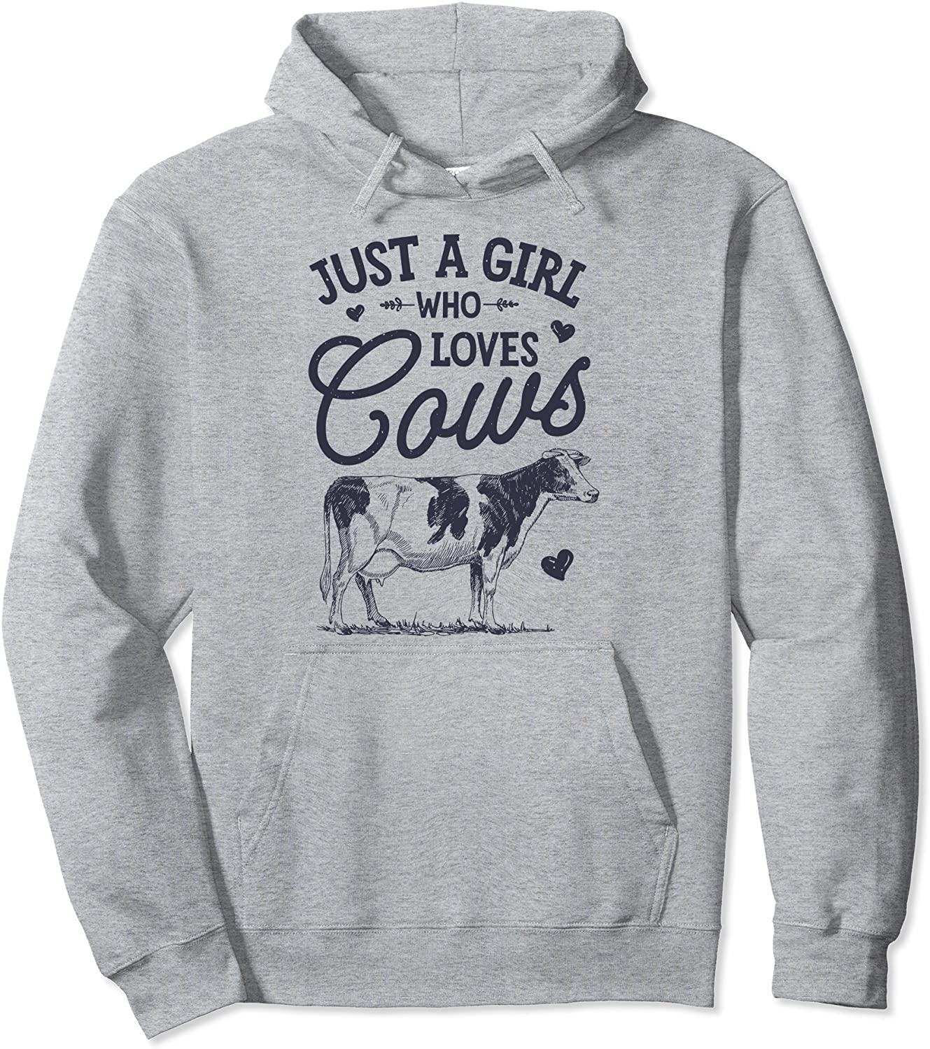 Just A Girl Who Loves Cows Funny Cow Lover Farmer Women Farm Pullover Hoodie