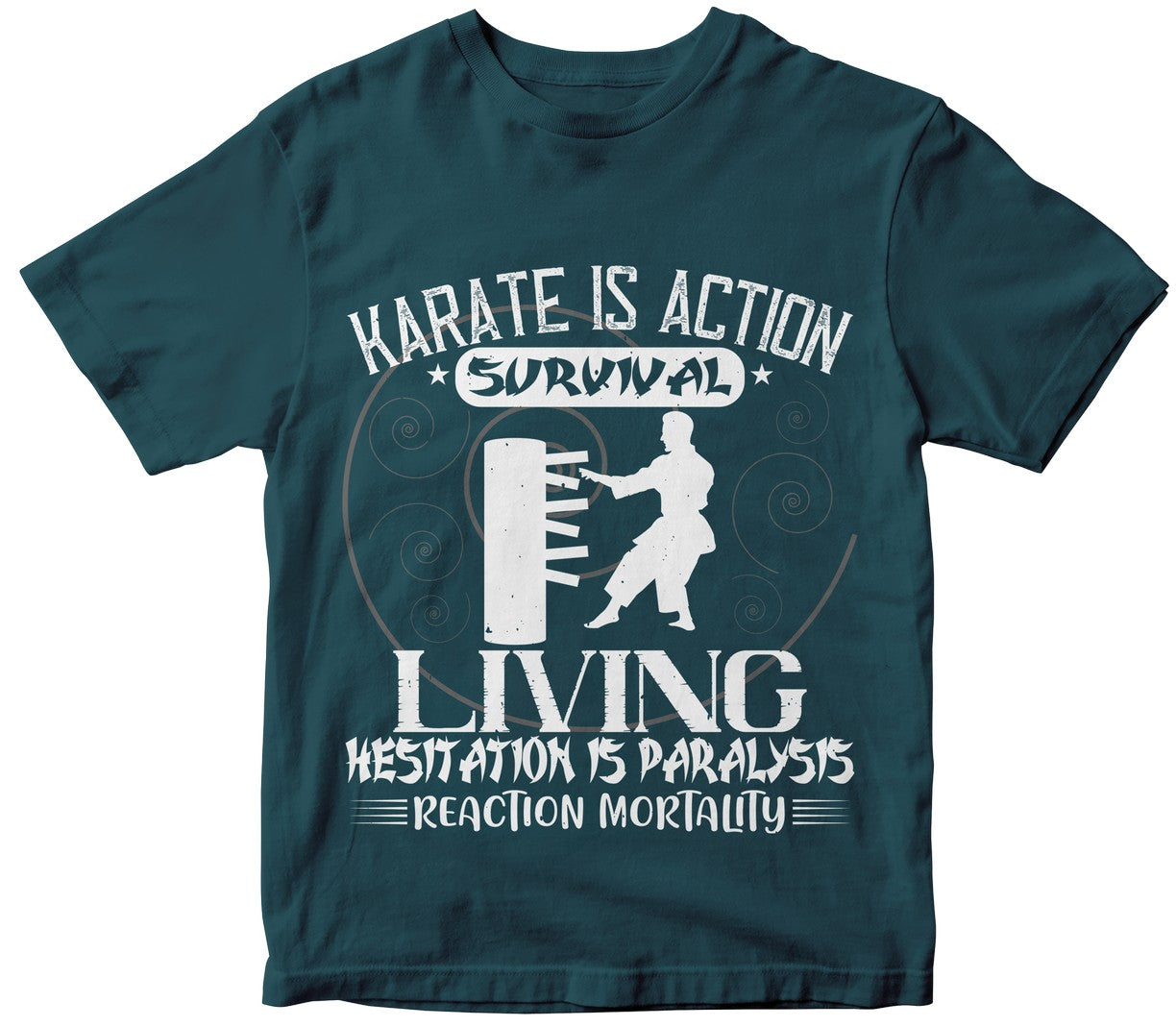 Karate Is Action, Survival, Living; Hesitation Is Paralysis, Reaction, Mortality