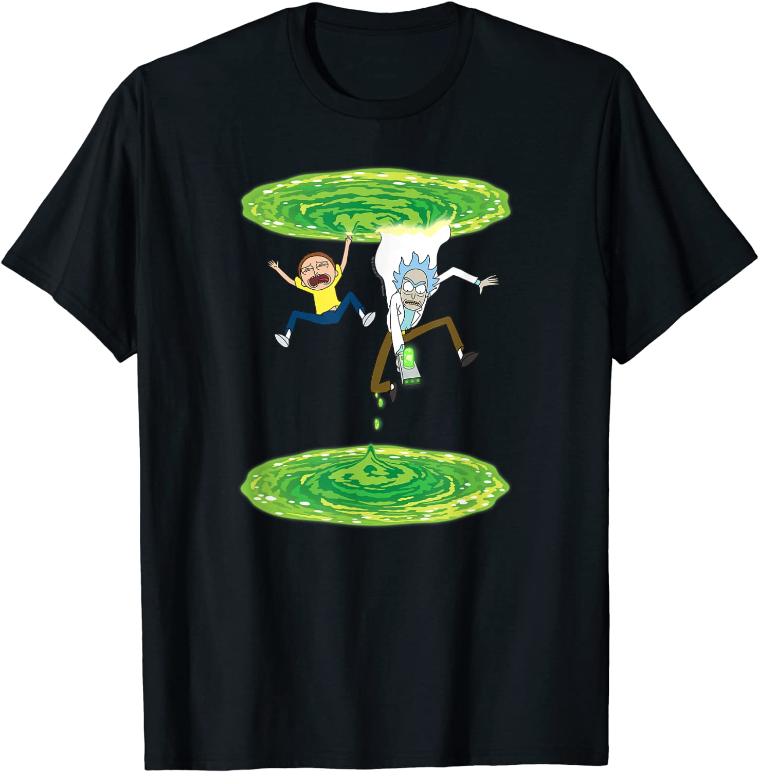 Rick and Morty Falling Portal to Portal T-Shirt