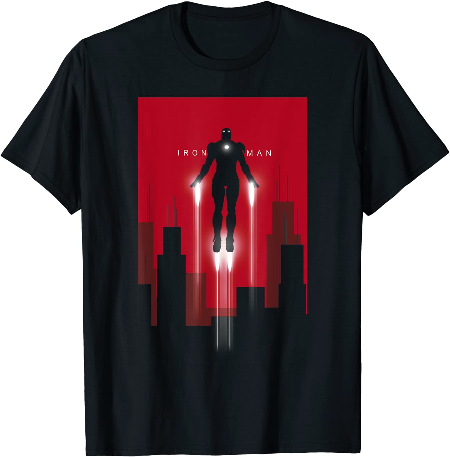 Marvel Iron Man in Flight Deco Art Style Graphic T-Shirt T-Shirt