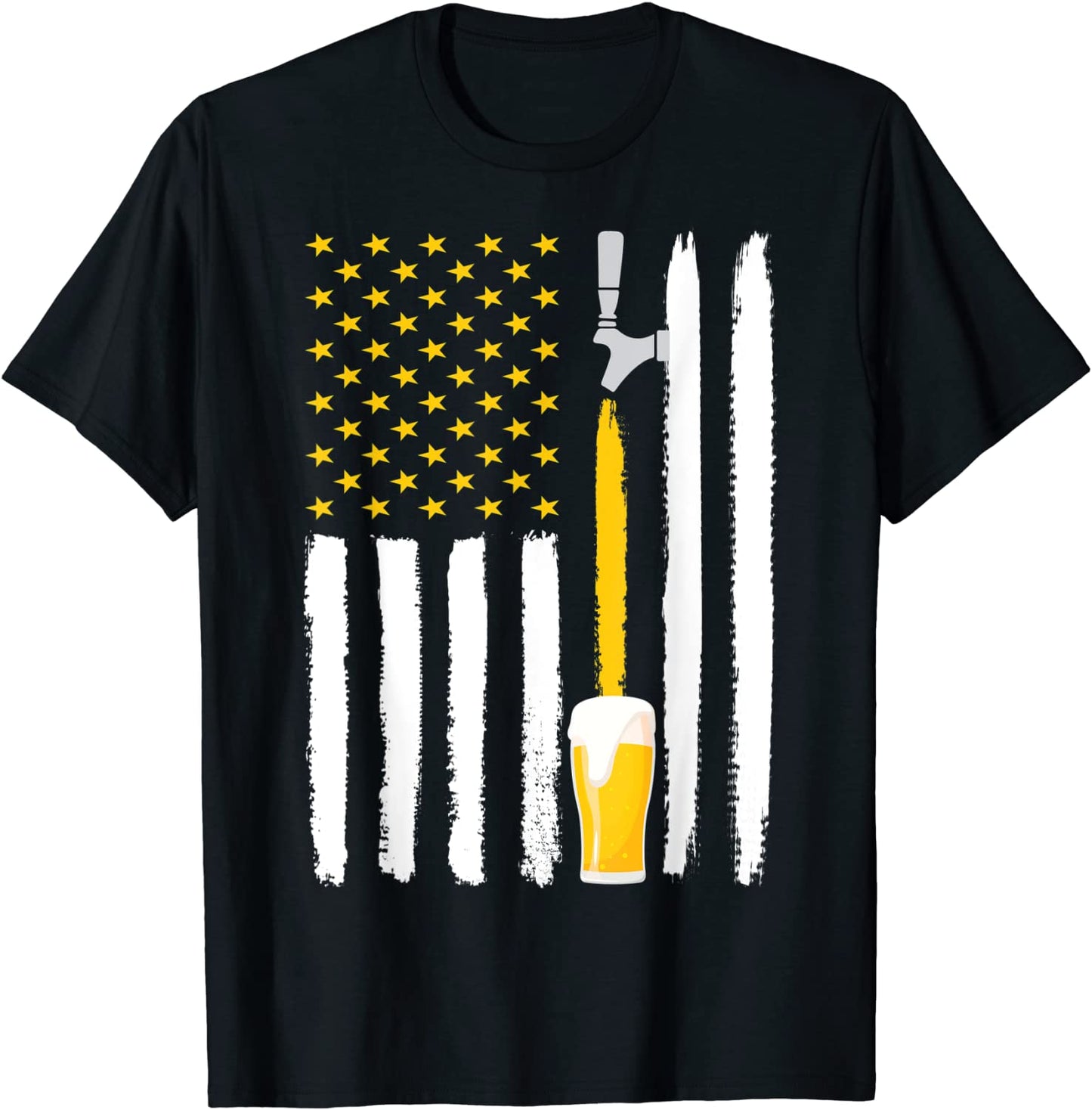 Craft Beer American Flag USA T-Shirt 4th July Brewery T-Shirt
