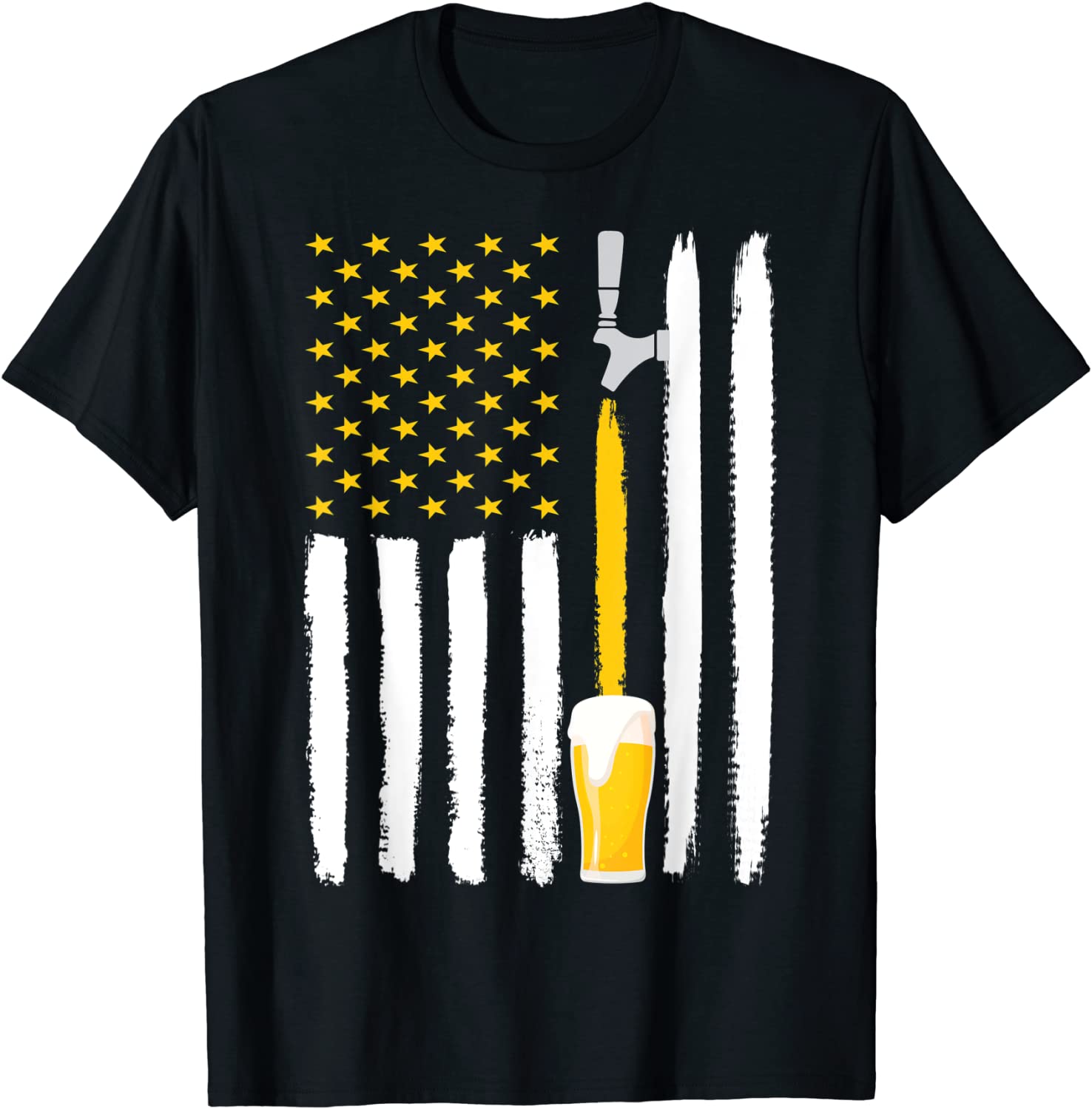 Craft Beer American Flag USA T-Shirt 4th July Brewery T-Shirt