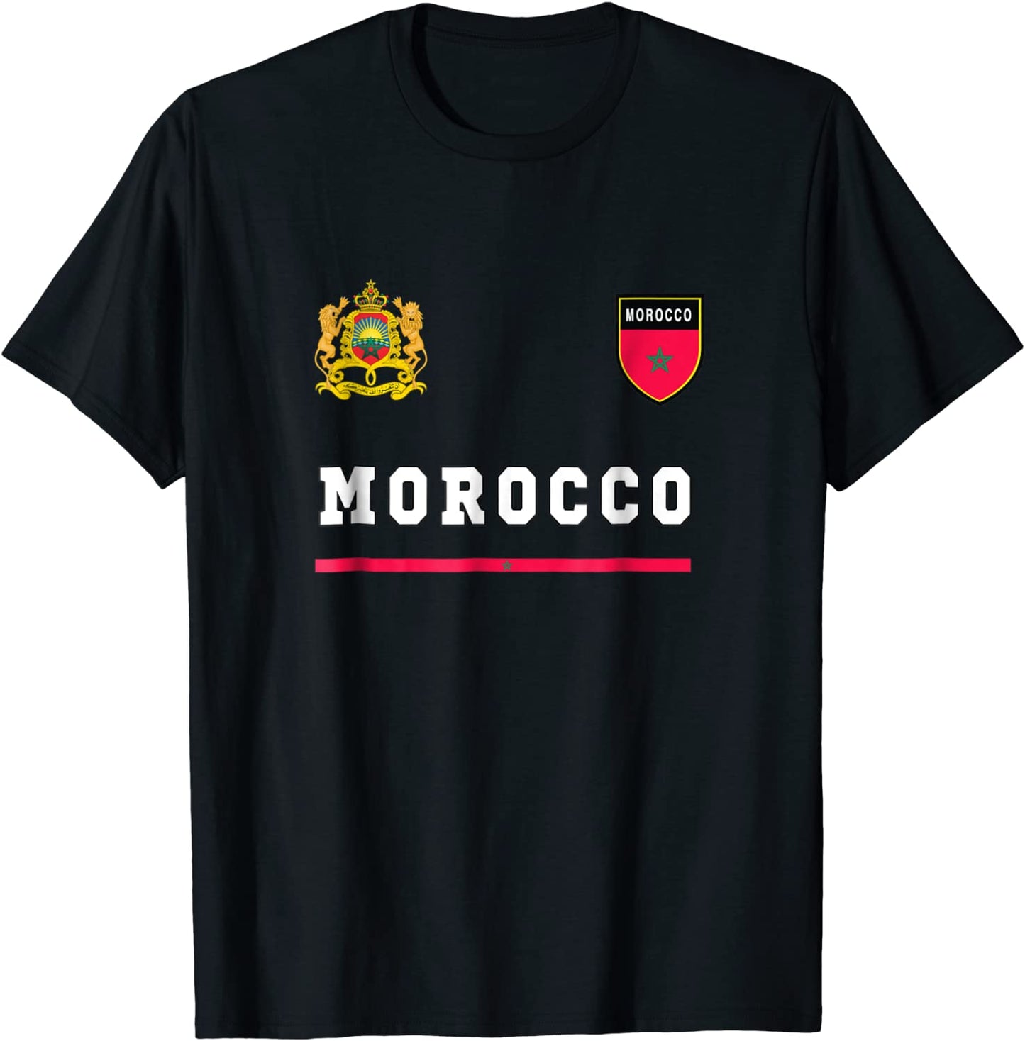 Morocco T-shirt SportSoccer Jersey Tee Flag Football Rabat