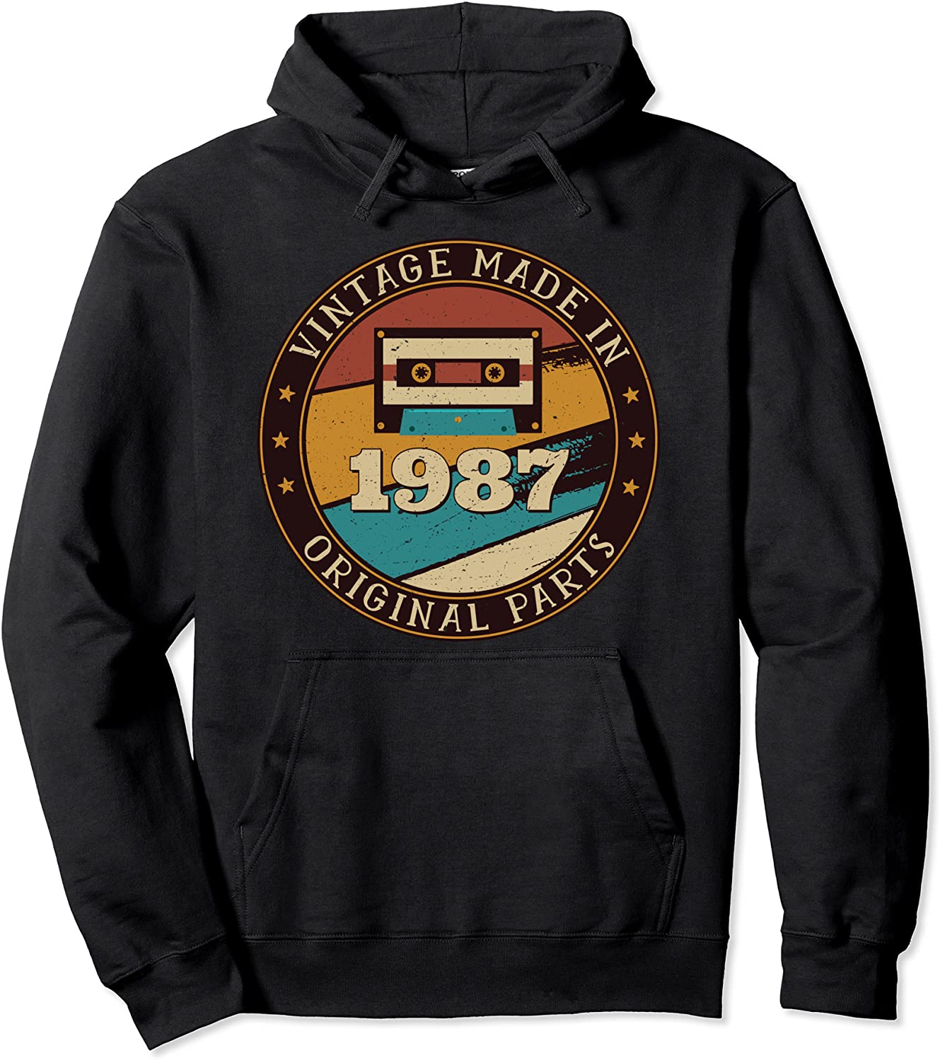 34 Years Old Mixtape Cassette Made In 1987 34th Birthday Pullover Hoodie