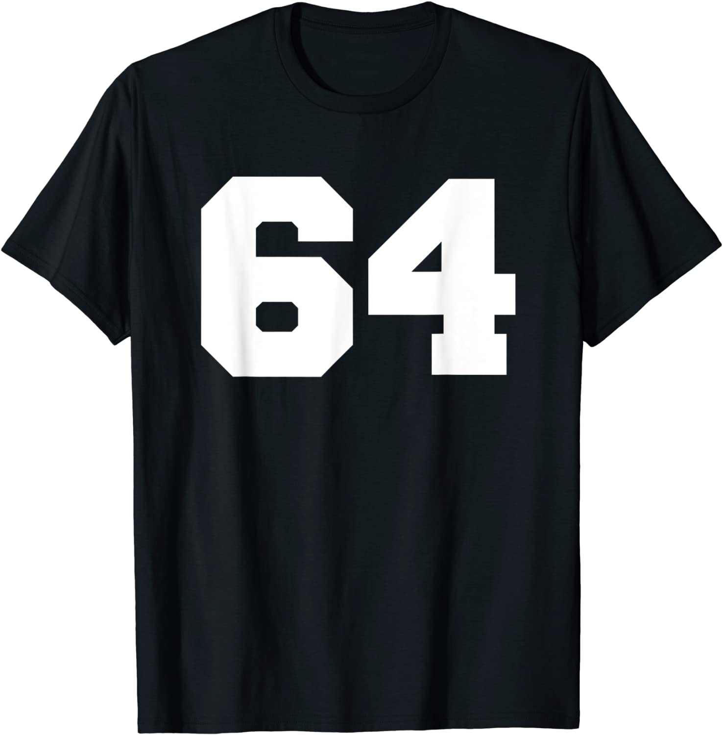 Number 64 Sports Jersey Player 64 Fan FRONT Print Varsity T-Shirt