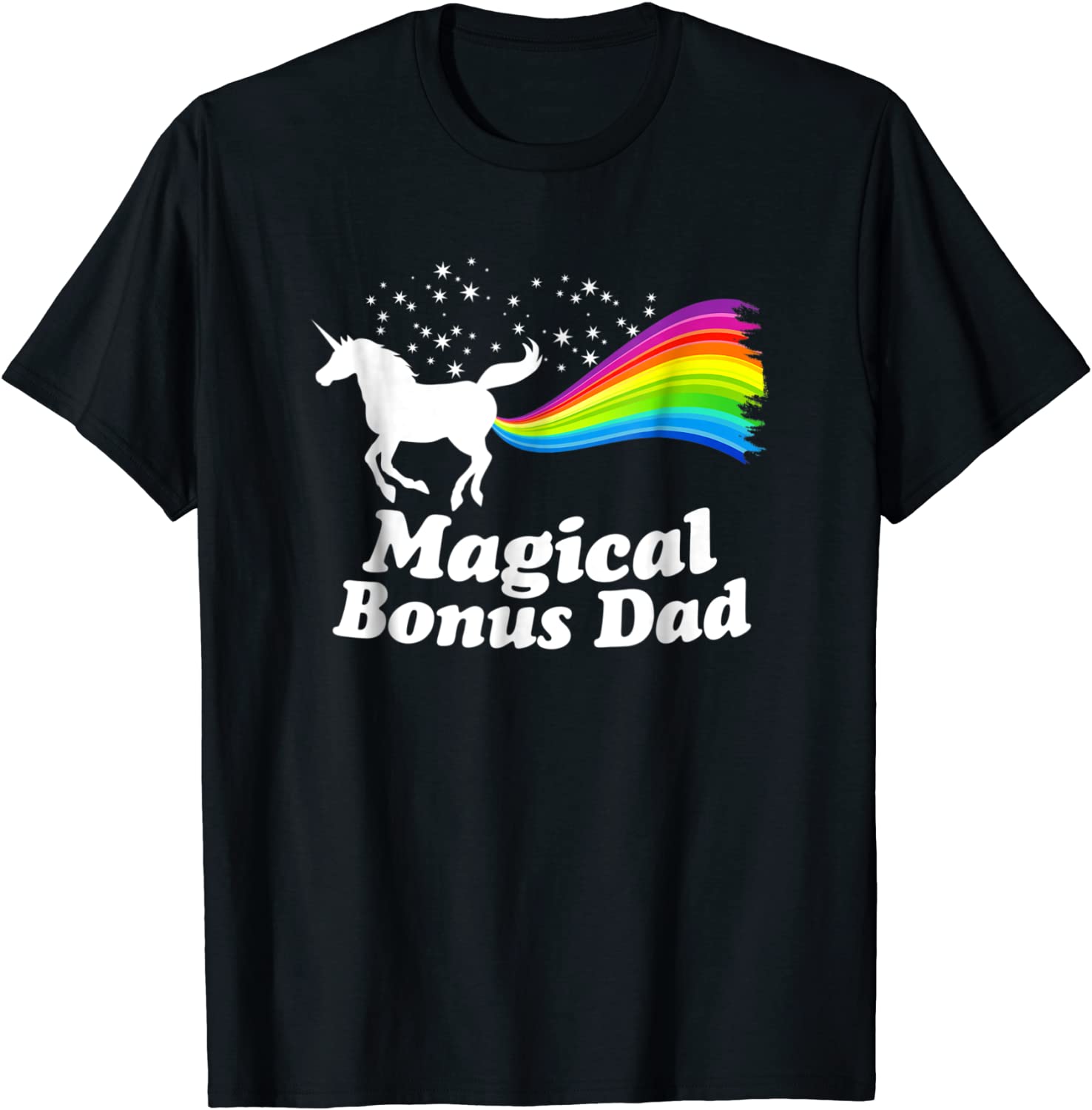 Magical Bonus Dad Unicorn Farting Rainbow T Shirt -Funny Tee