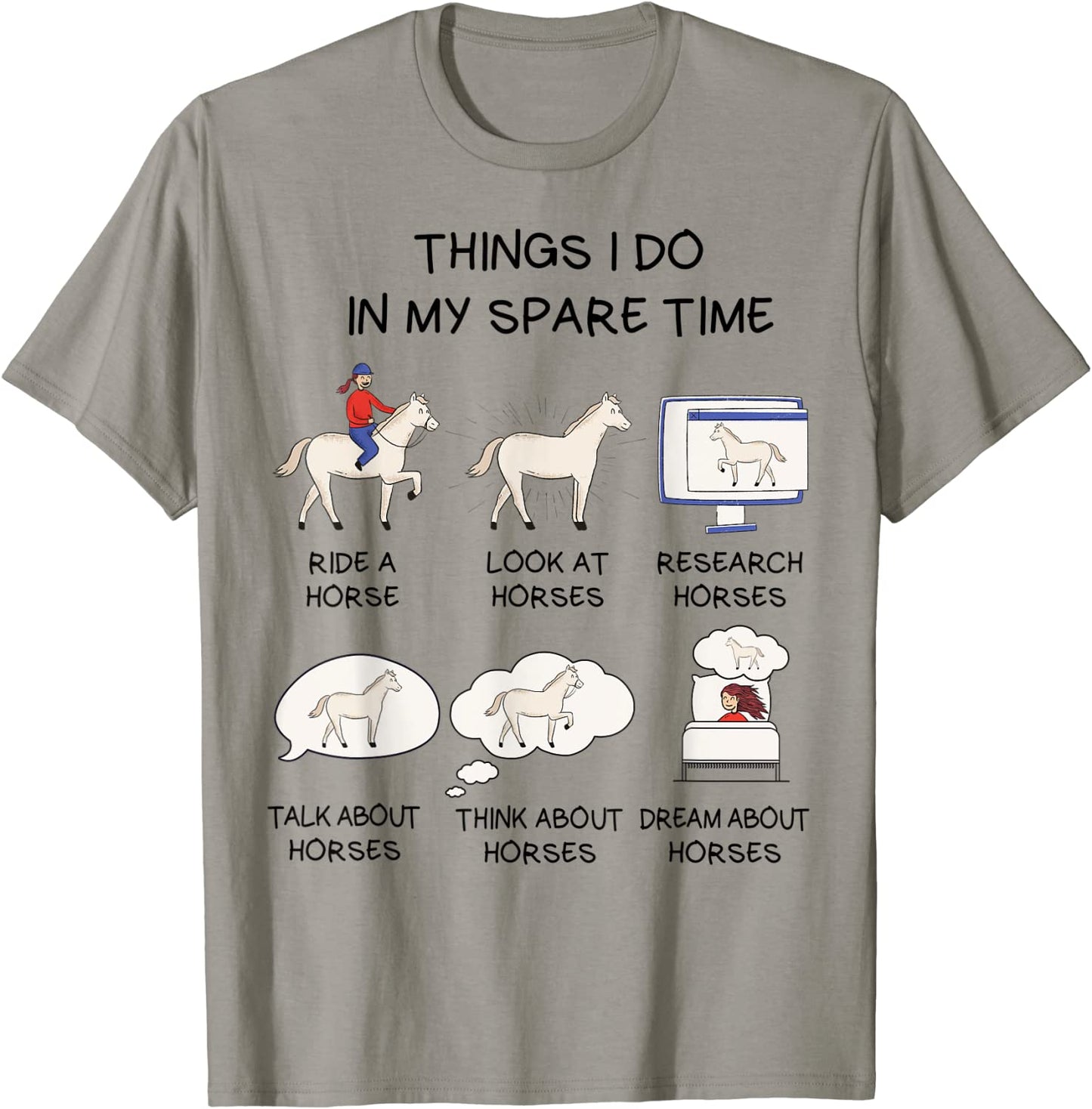 Things I Do In My Spare Time Horse Gifts For Girls Women T-Shirt