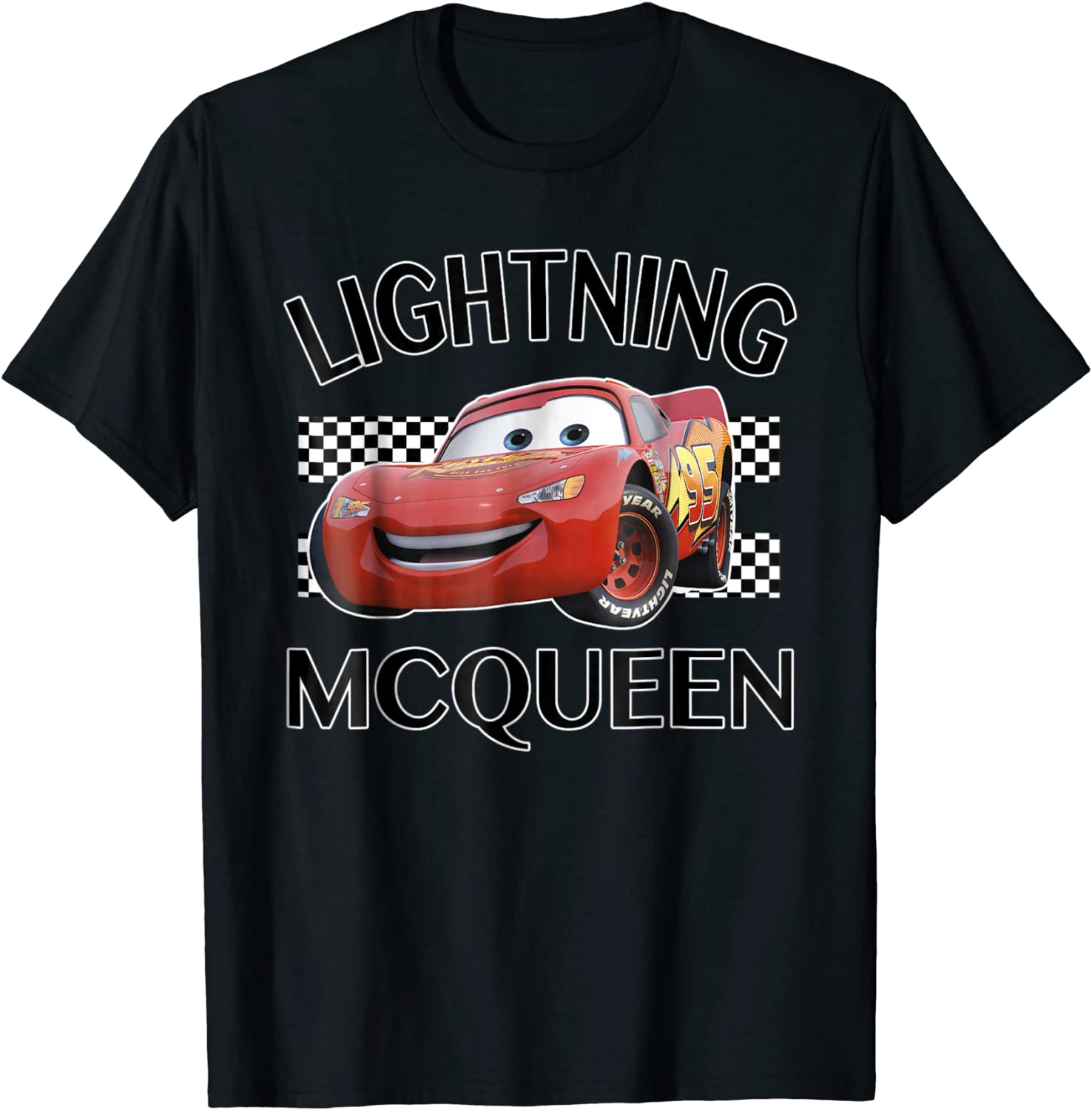 Disney Pixar Cars Lightning McQueen Finish Graphic T-Shirt