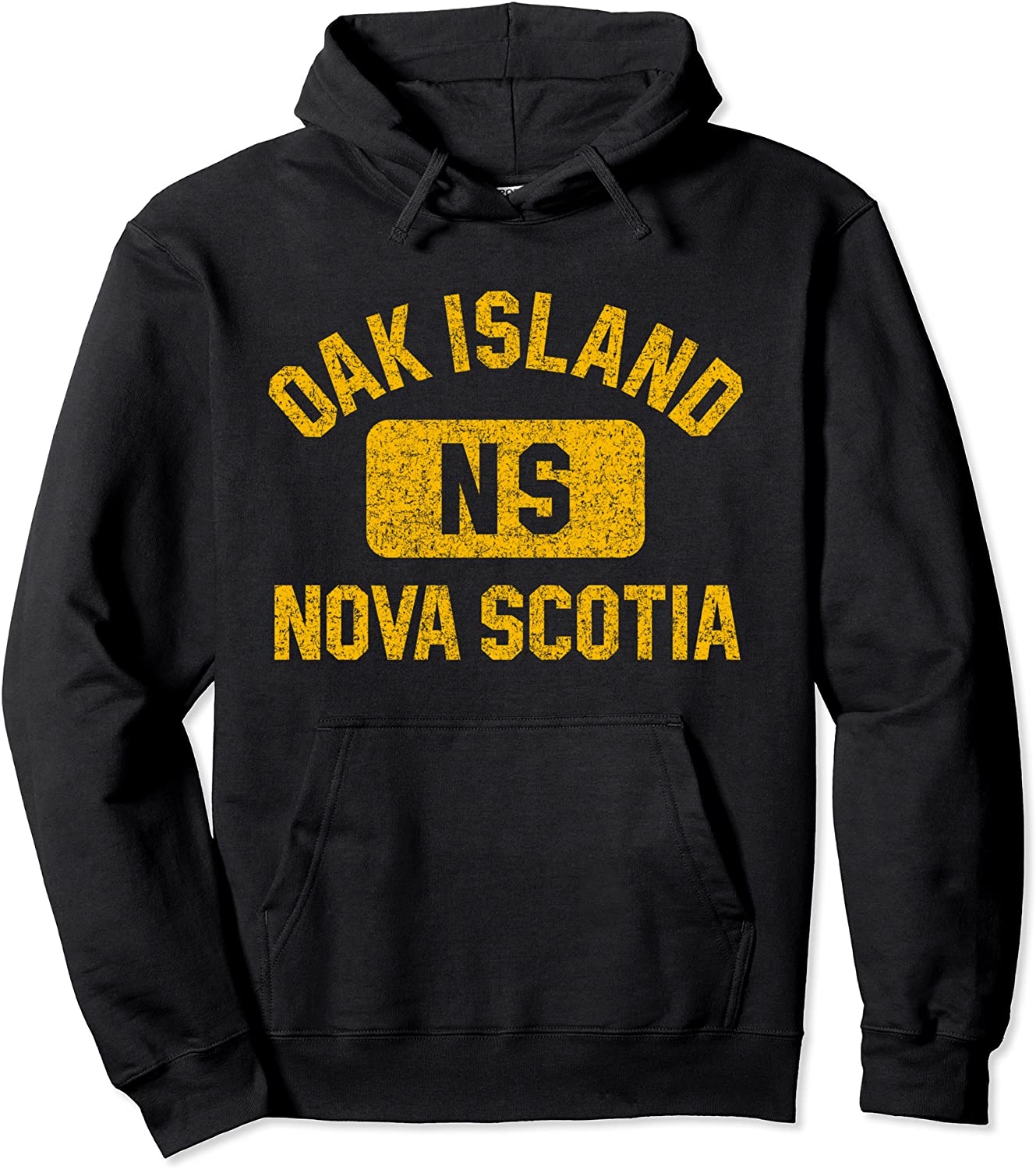 Oak Island NS Gym Style Distressed Amber Print Pullover Hoodie