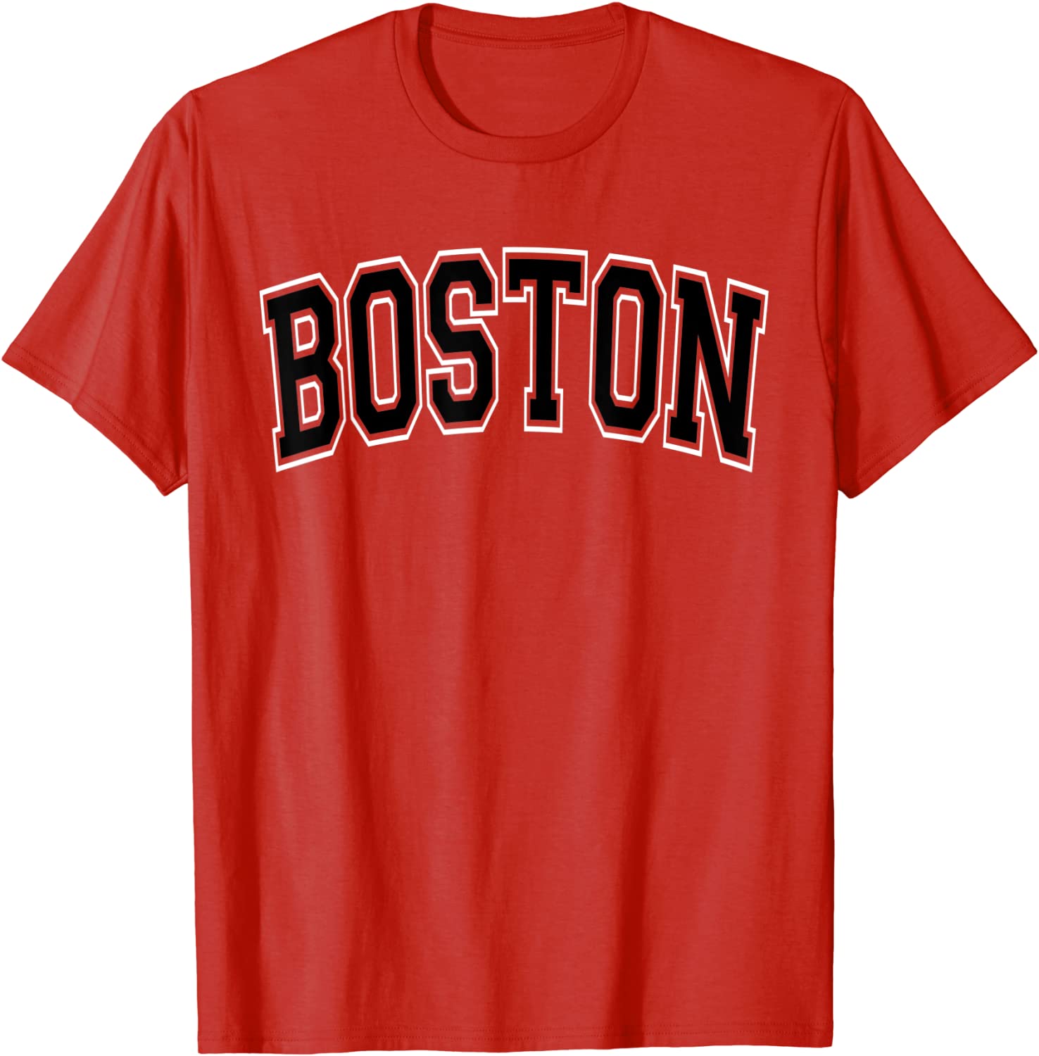 Boston Varsity Style Red with Black Text T-Shirt