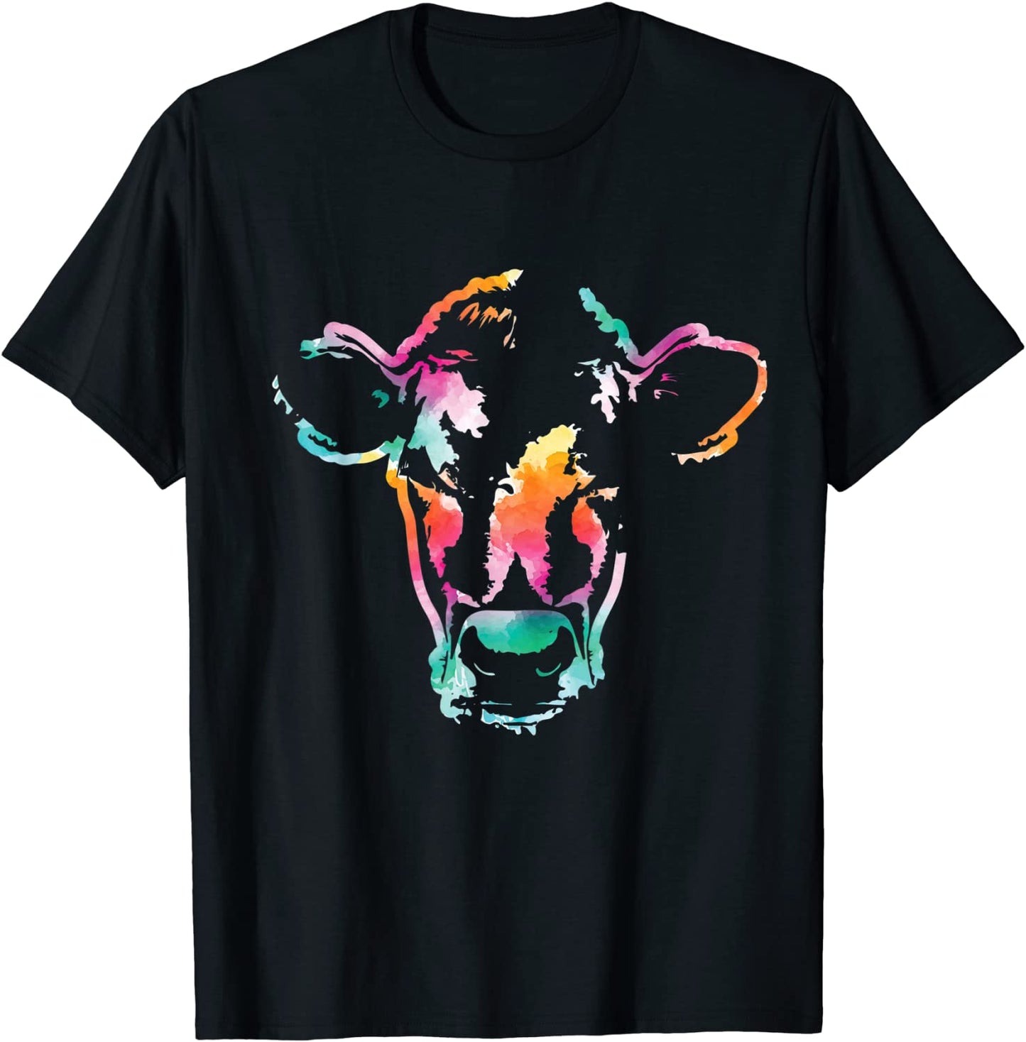 Cow Art Head Gift Watercolor T-Shirt