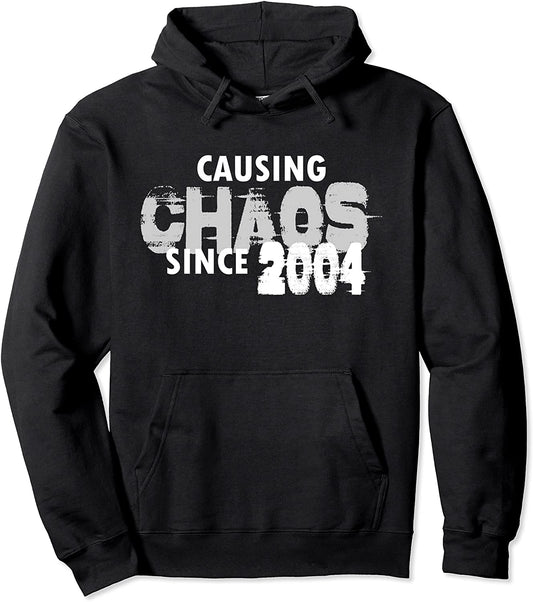 Causing Chaos Since 2004 Hoodie 14th Birthday Gag Gift Top