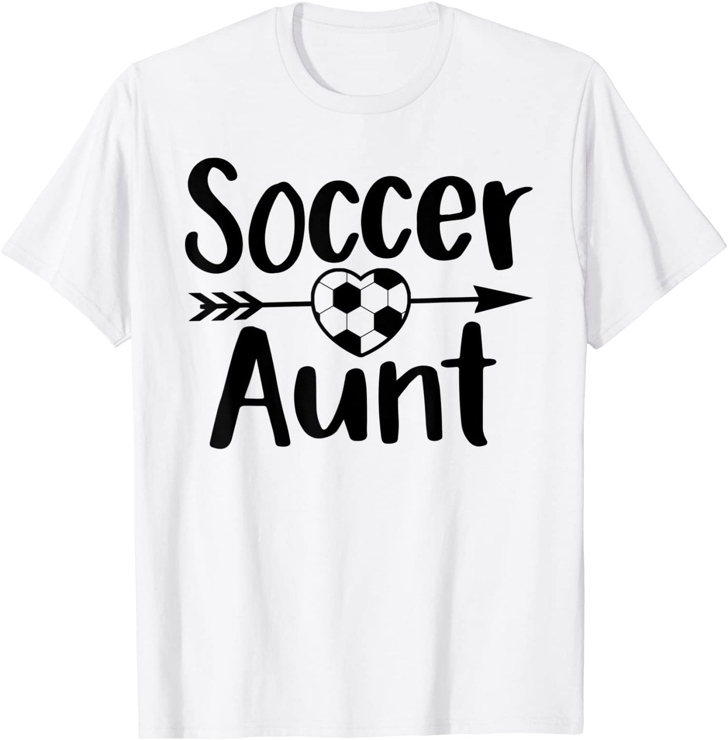 Soccer Aunt Heart Sport Lover Auntie Mothers Day T-Shirt