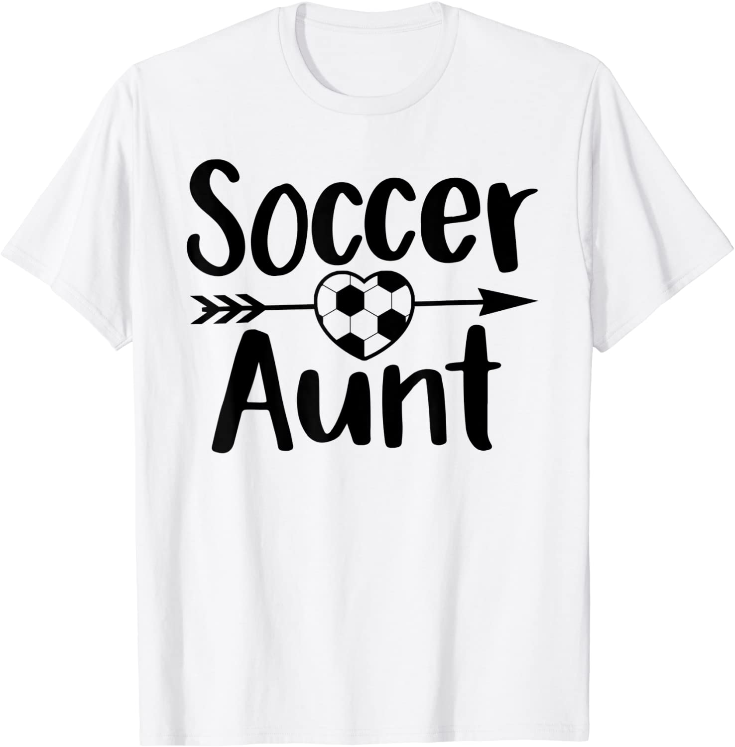Soccer Aunt Heart Sport Lover Auntie Mothers Day T-Shirt