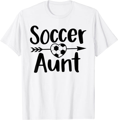 Soccer Aunt Heart Sport Lover Auntie Mothers Day T-Shirt
